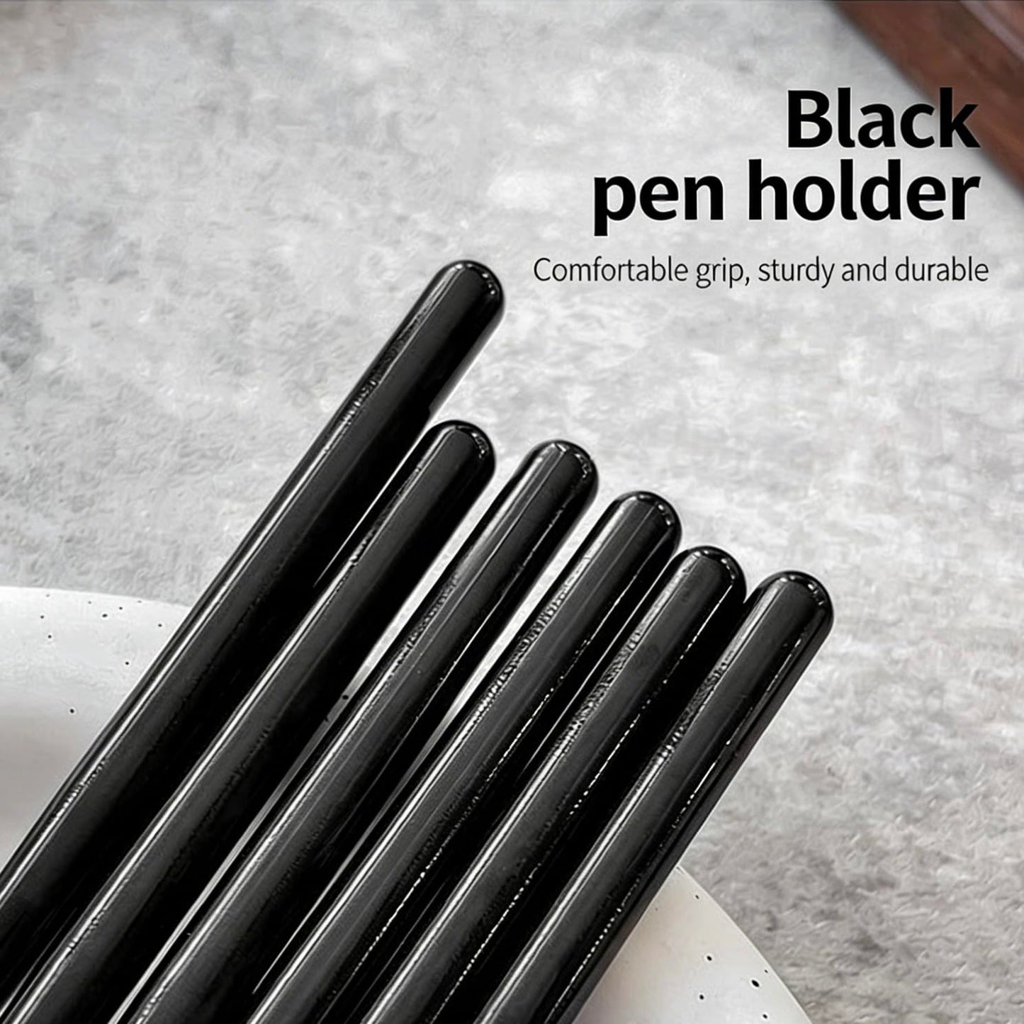 Calyuna Oblique Head French Tip Nail Brush, UV Gel Acrylic Painting Drawing Pen, Black Handle, Pack of 3