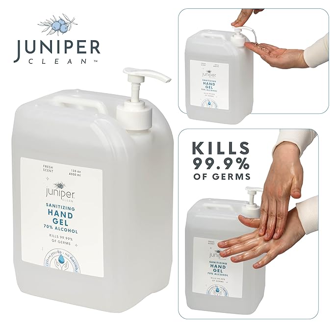 Hand Sanitizer Gel with 70% Alcohol 1.06 Gallon with Pump (Pack of 4)