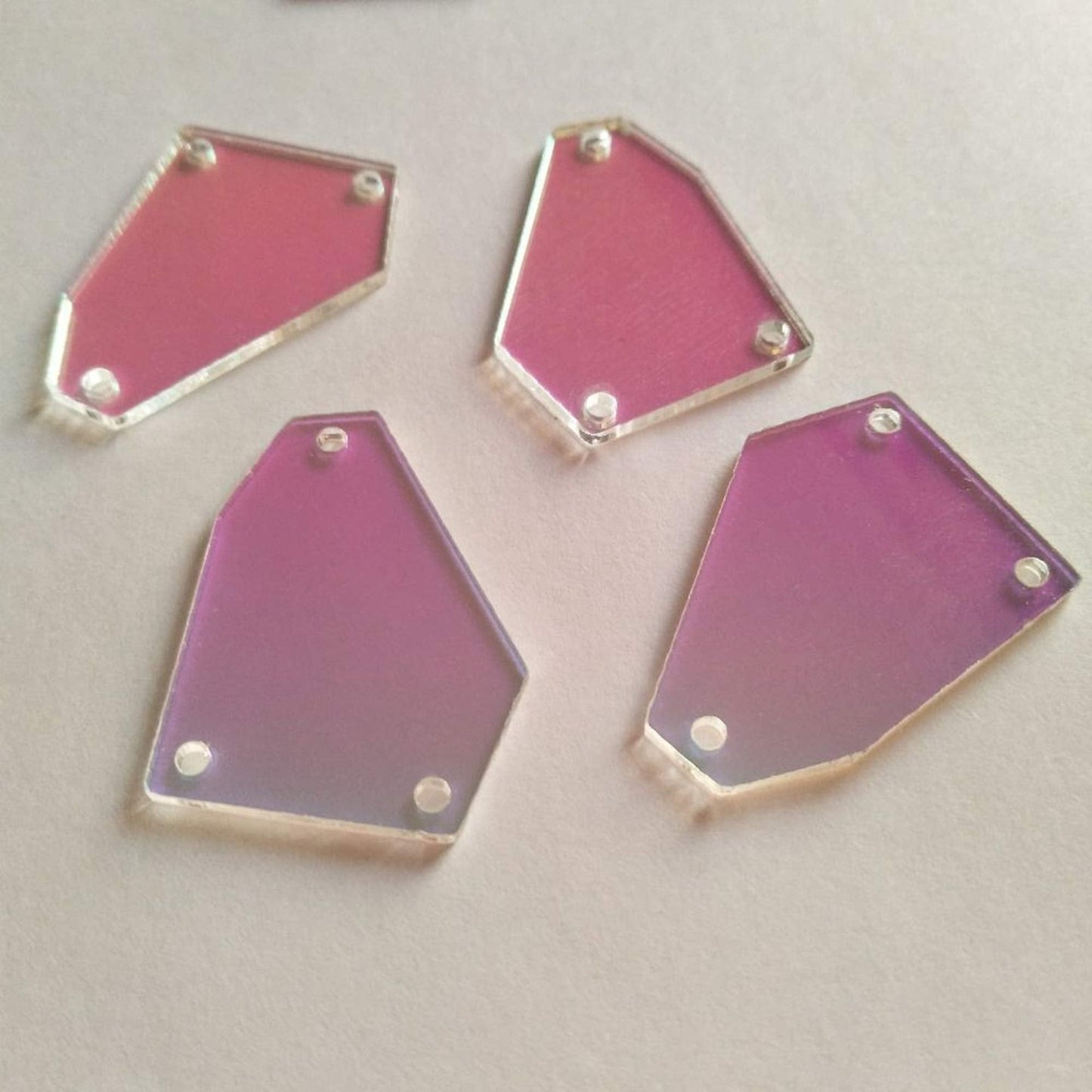 30PCS of Sew On Acrylic Irregular Mirror,DIY Mirrored Rhinestones for Costume Evening Dresses Cloth Garment Accessory 35MM (AB)
