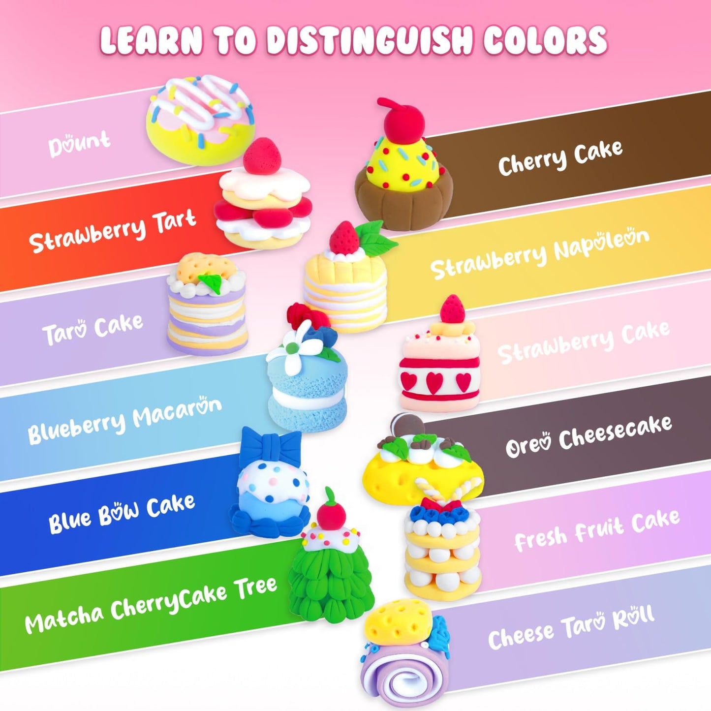 Air Dry Clay Kits for Kids - hittaty Cake Themed Model Magic Clay, 12 Boxes Molding Clay for Kids with Sculpting Tools and Tutorials, Safe, Soft & Non-Sticky DIY Arts and Crafts Gift for Boys & Girls