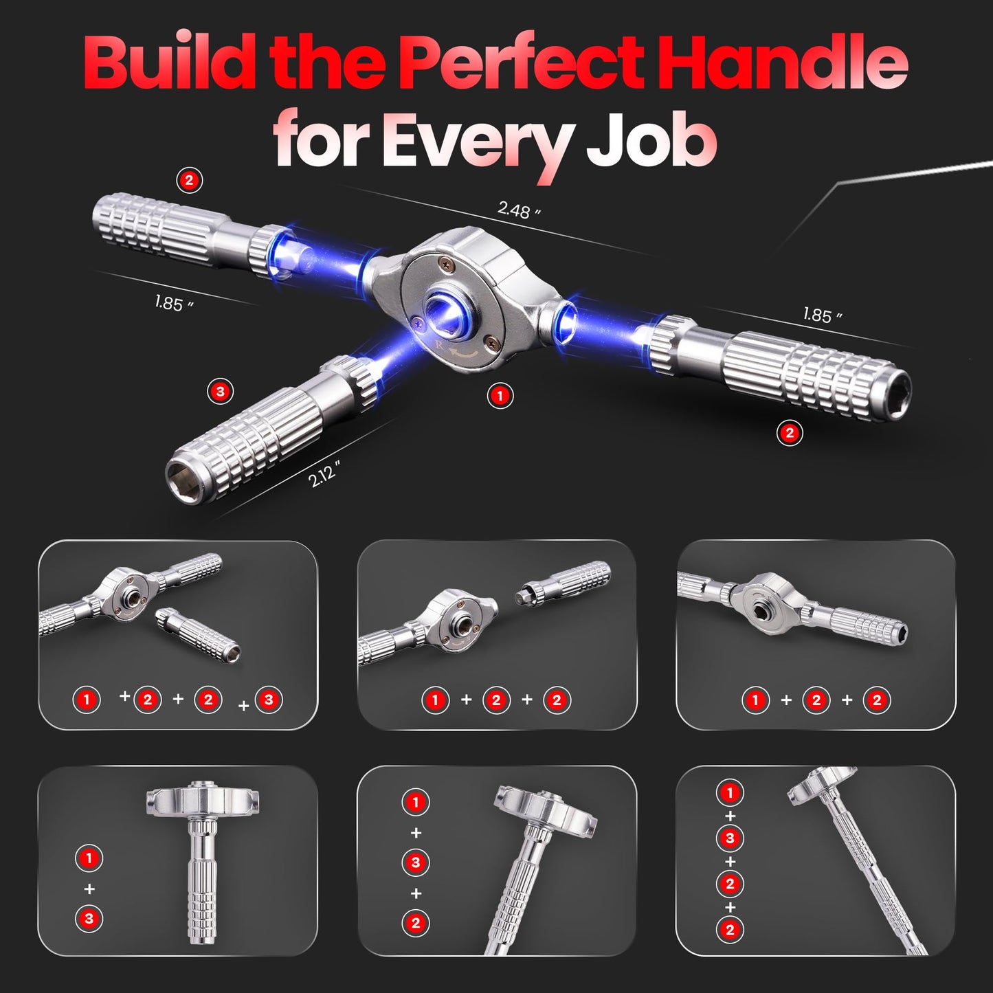 66 in 1 Magnetic Screwdriver Set, Magnetic Ratchet Screwdriver Set with Multi-Bit Ratcheting Handle & Bit Magnetizer, Compact Repair Tool Kit with Storage Case for Furniture, Computer, Bicycle and DIY