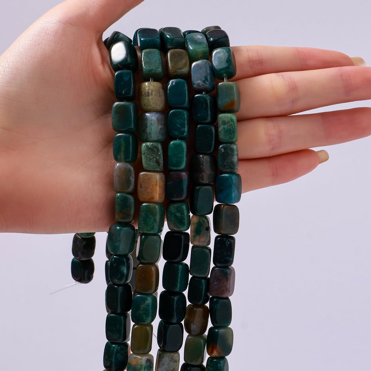 Natural Large Indian Agate Cube Stone Beads 8x11mm 38cm/str Loose Semi Gemstone Stone Square Beads for Making Bracelets Necklace