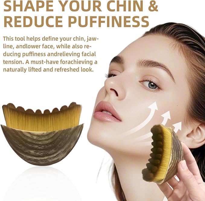 Lymphatic Contour Face Brush,Contour Face Brush for Lymphatic Drainage,Dry Lymphatic Drainage Massager,Ergonomically Designed to Fit The Skin Precisely