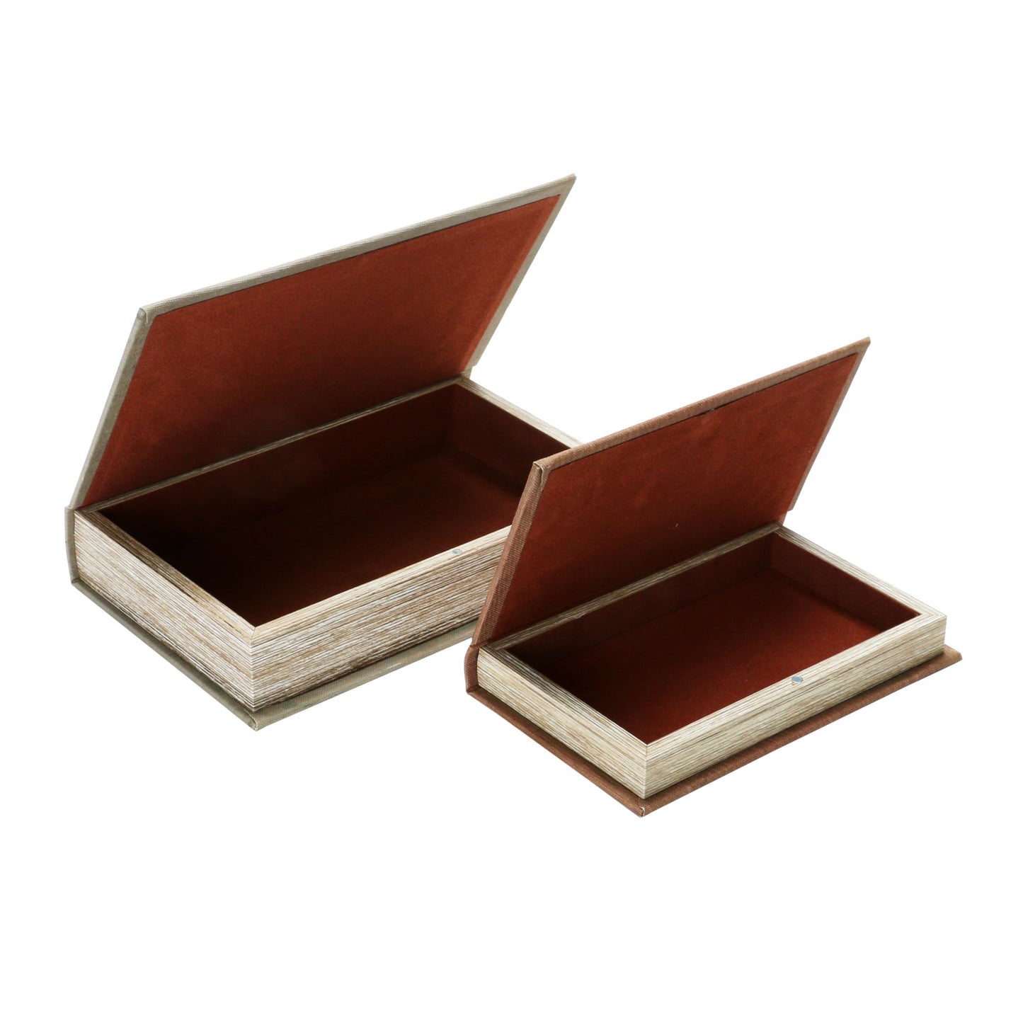 MDF & Canvas Book Storage Boxes, Set of 2 New England Landscapes