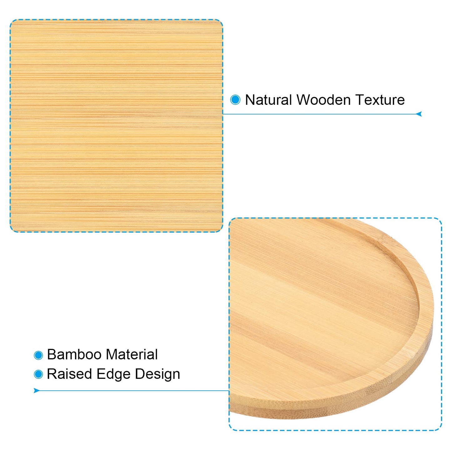 PATIKIL Plant Pot Saucer 7x4 Inch, 4 Pack Bamboo Oval Flower Drip Tray for Home Indoor