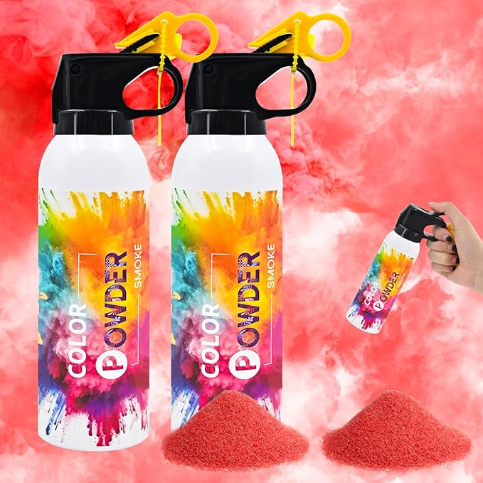 Gender Reveal Fire Extinguisher 2 Pack Red Fog Atmosphere Smog for Baby Reveal Photoshoot Video Props Stage Mister Foggers Red Smoke Gender Reveal Extinguishers for Birthday Wedding Party