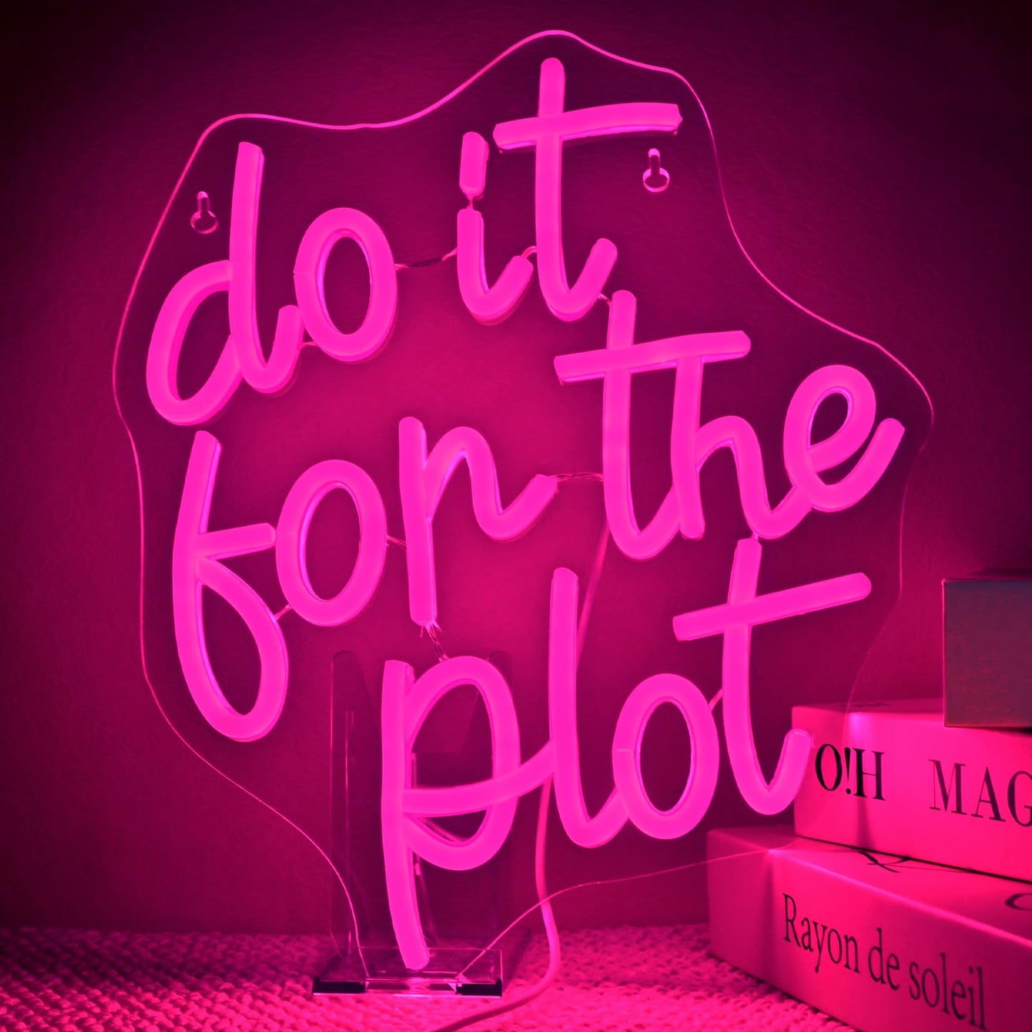 Do It for Plot Neon Light Dimmable LED Neon Sign for Wall Decor USB Powered Light Up Signs Pink LED Light for Drama Lover Party Gift Bedroom Movie Night