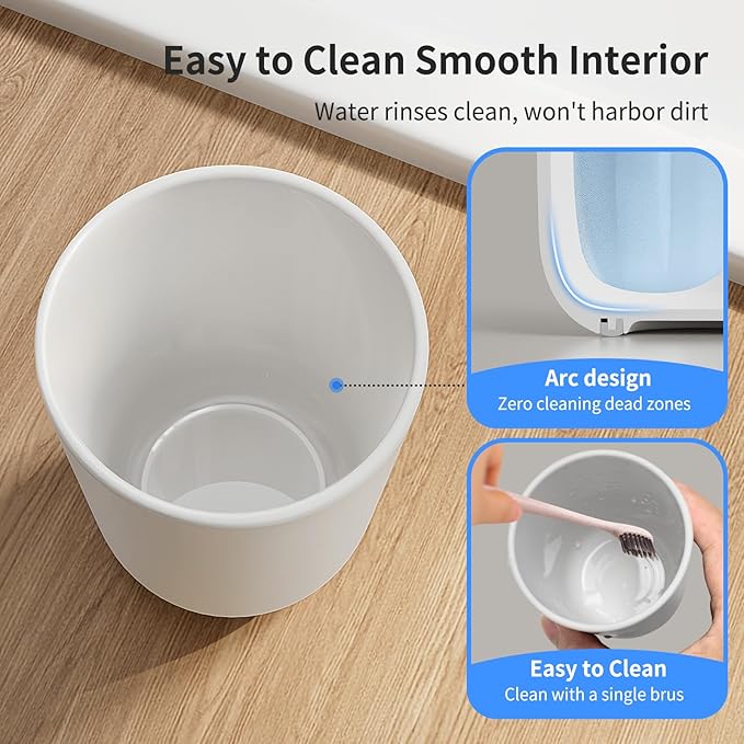 MOPMS Toothbrush Cup 13oz 380ml, Unbreakable Reusable Bathroom Tumbler 2Pcs, Non-Slip Plastic Bathroom Cup Toothbrush Holders for Bathroom, Grey