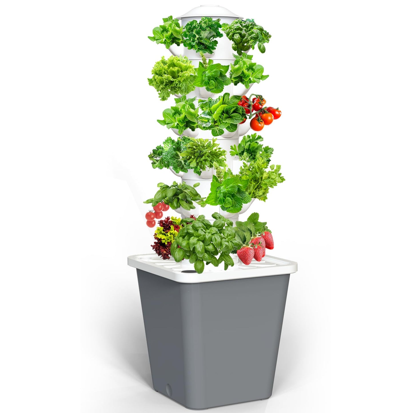 LYCereal Hydroponics Growing System, 30-Plant Indoor Hydroponic Tower with Timer and Pump System, Plants Germination Kit, Vertical Hydroponic System for Gardening Lover (No Seed)
