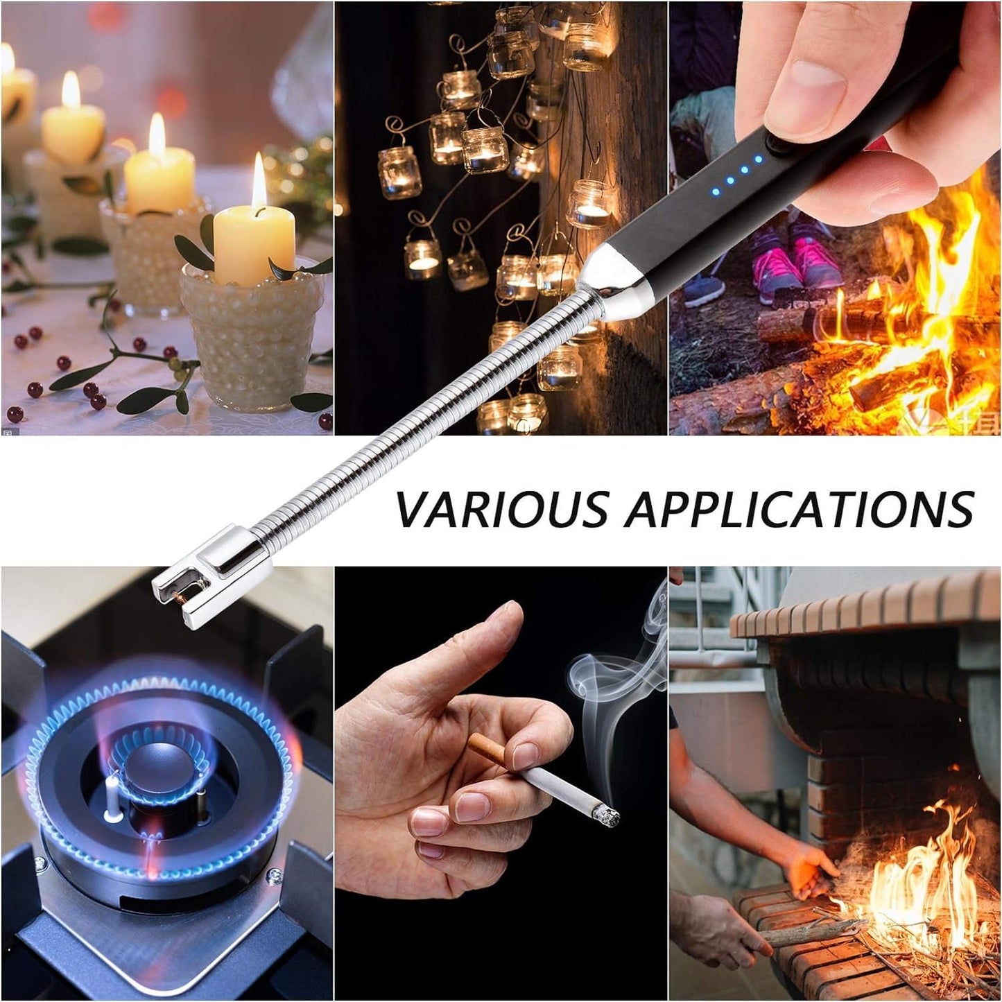 MEIRUBY 2 Pack Electric Candle Lighter, Birthday Christmas Stocking Stuffers Gifts for Women Mom Men Wife Sister, USB Arc Rechargeable Windproof Long Lighter for Candle BBQ Housewarming Gift Idals