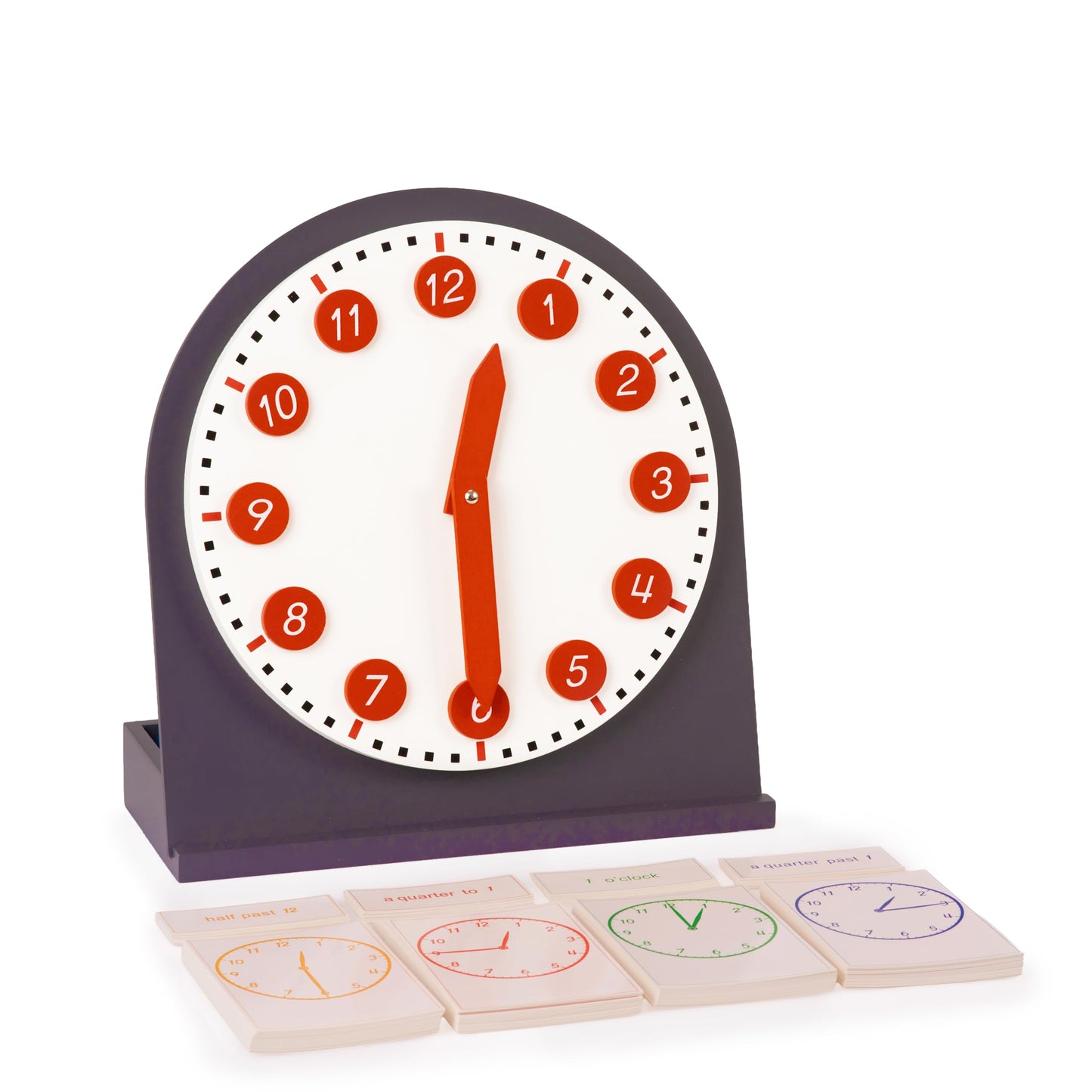 penepico Premium Montessori Learning Clock- 12-inch Solid Beechwood Teaching Clock with Movable Hands & Numbers, Math & Sensory Toys for Kids Ages 3-8+, Homeschool & Classroom Materials (3.85 lbs)
