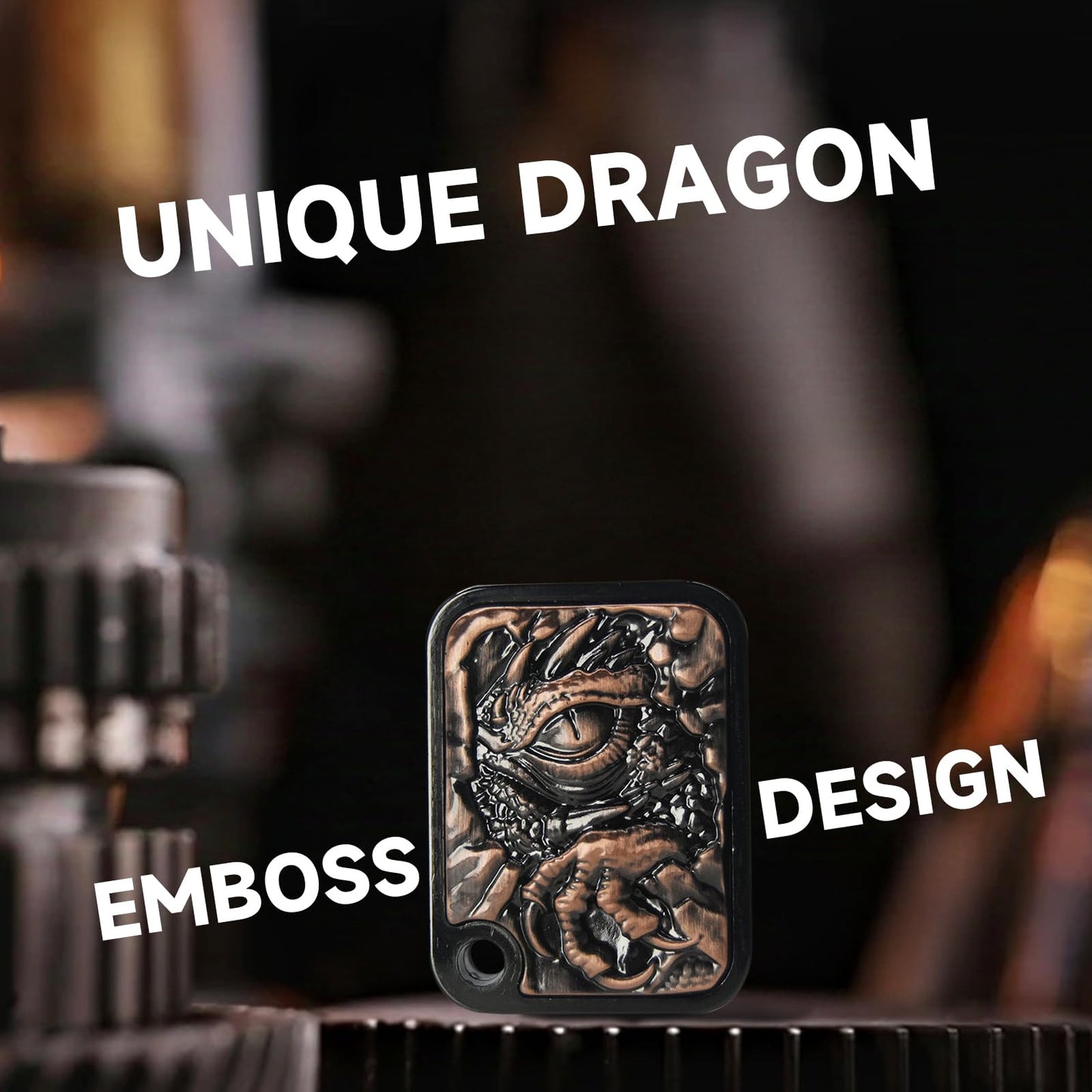 SKEDC Dragon Fidget Slider - Metal Fidget Slider for Adults, Executive Desk Toy, Stress Relief & Focus Enhancing Stocking Stuffers for Men Teens