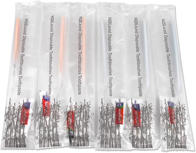 100 Pack Disposable Toothbrushes with Toothpaste Individually Wrapped, Travel Toothbrushes Bulk, Soft Bristle, 2 Colors, Travel Toothbrush Kit