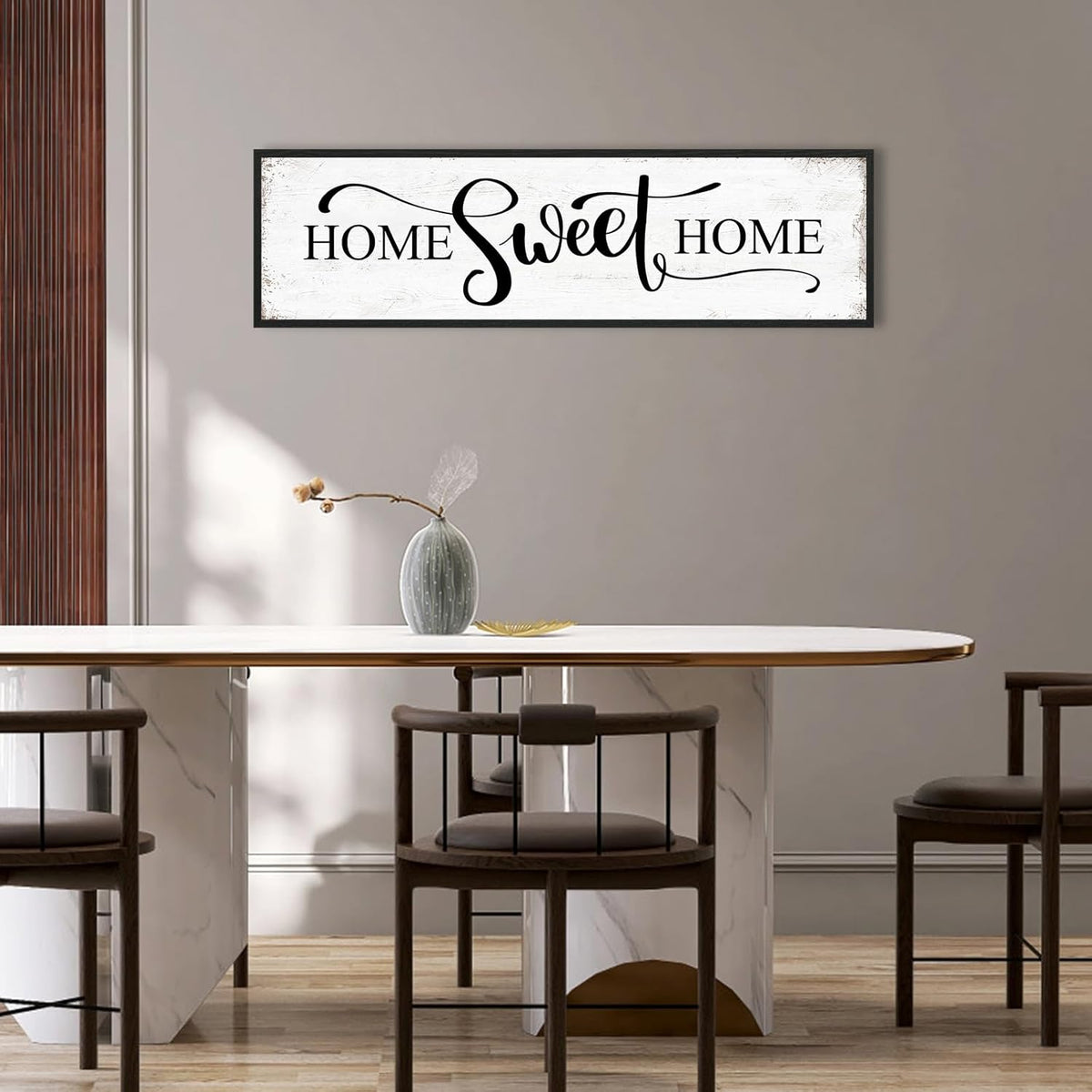 HLJ ART Home Sweet Home Wall Decor Above Bed 16"x48" Framed Large Bedroom Signs Decor for Master Family Room Living Room Dining Room,Modern Farmhouse Ructic Home Sign Behind Couch Wall Decor