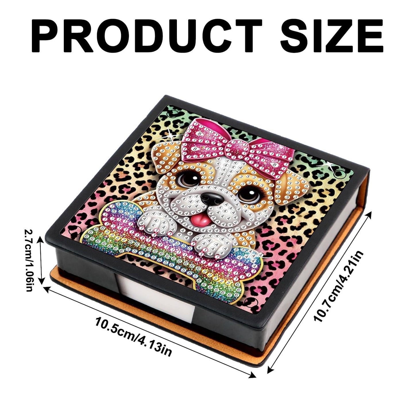 Formeydemi 2 pcs Dog Diamond Painting Kit Note Box,Animal Memo Paper Storage Box Diamond Art,Sticky Note Holder Diamond Art,Diamond Painting Memo Pad For Office Desk. (Animal)