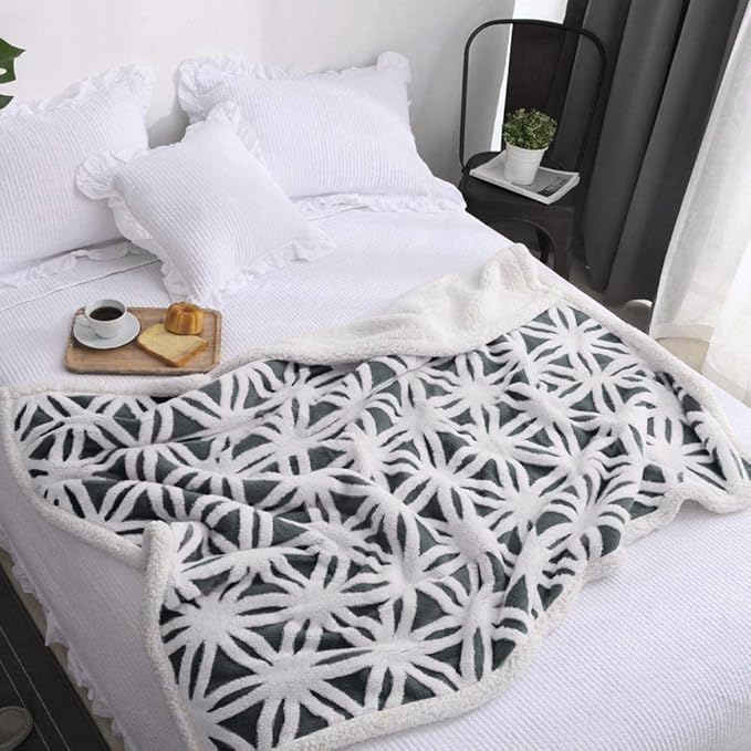 LOMAO Sherpa Fleece Blanket Fuzzy Soft Throw Blanket Dual Sided Blanket for Couch Sofa Bed (Dark Grey, 51''x63'')