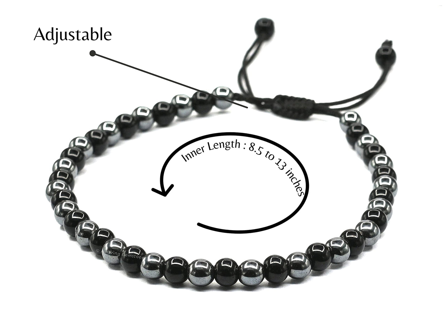 Amazing Gemstone Lymph Detox Magnetic Bracelet Ankle, Black Obsidian Hematite Bracelet Pulseras Para Hombres Mujer Stocking Stuffers (Set of 3)