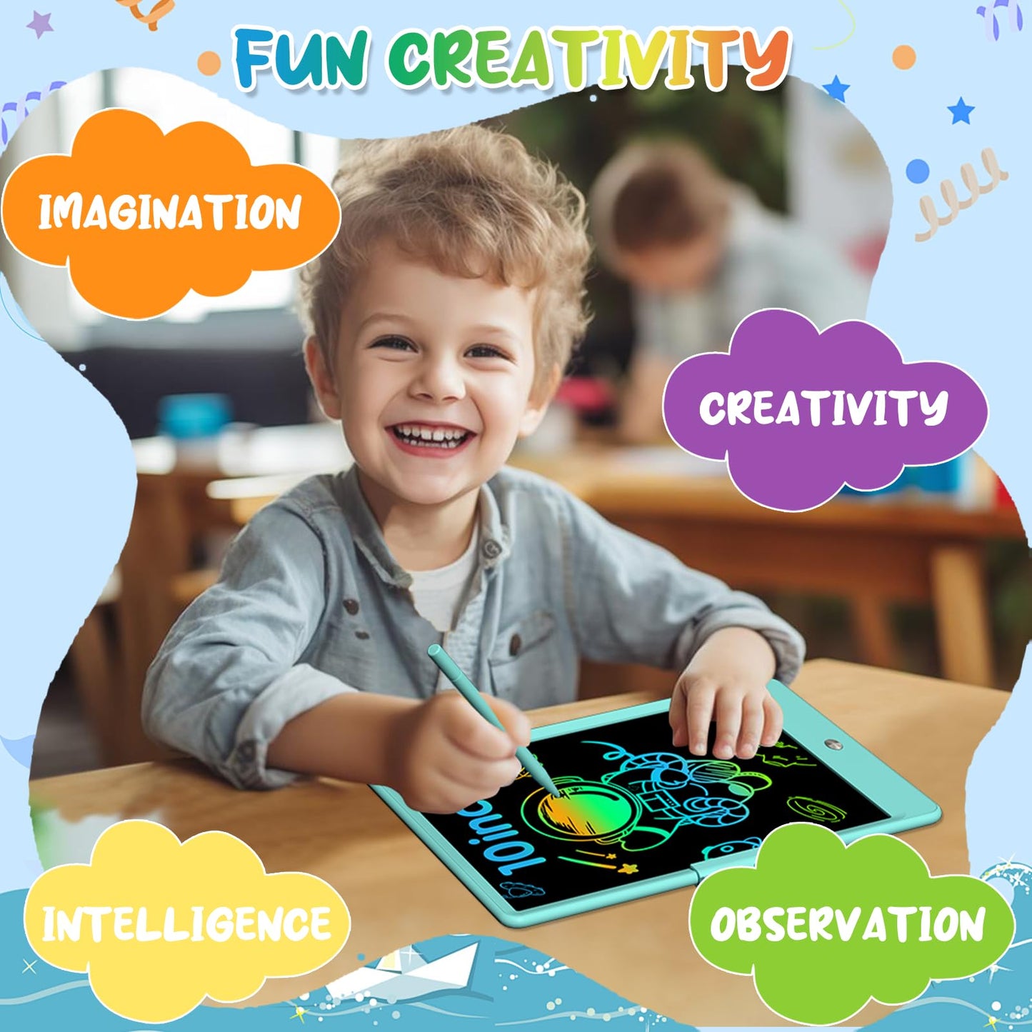 PYTTUR 2 Pack LCD Writing Tablet for Kids 10 Inch Reusable Drawing Tablets for Kids Colorful Writing Board Electronic Drawing Board Educational and Learning Toys for 2-4 Year Old Boys