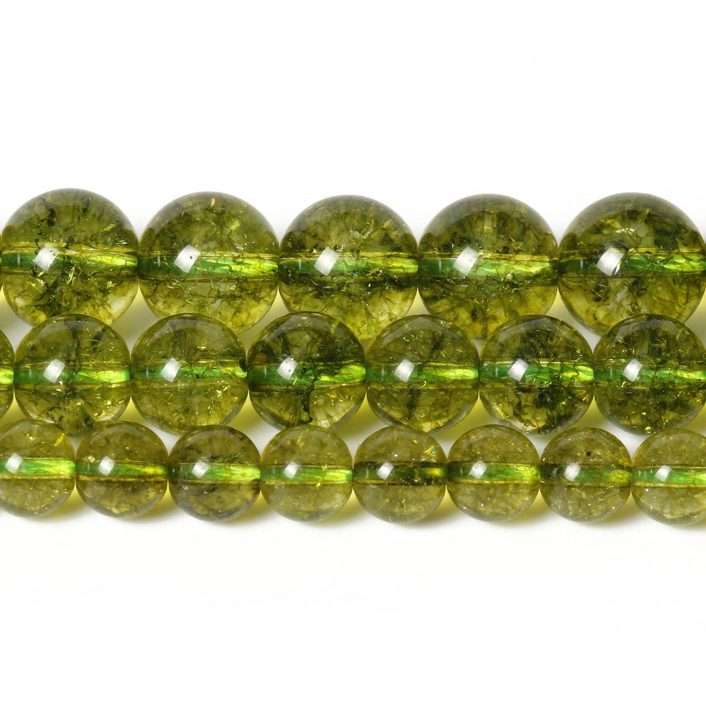 About 45pcs 8mm Natural Stone Beads Peridot Beads Crystal Gemstone for Jewelry Making, DIY Bracelet Necklace