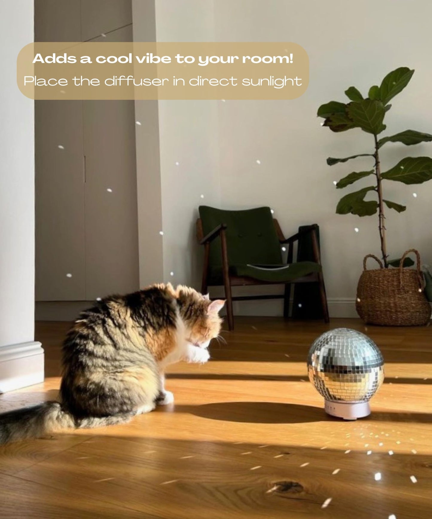 Mirror Ball Diffuser – Cute Essential Oil Diffuser and Humidifier for Home, 2 Timer Modes, Mirror Ball Eclectic & Maximalist Room Decor, Disco Gift