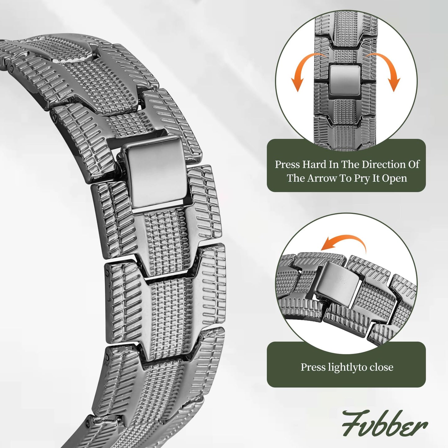 Fvbber 3X Magnetic Bracelets for Men Triple Strength Magnets with Pure Copper Adjustable Length Bracelet for Wrist Support & Wellness - Includes Sizing Tool and Gift Box (Black)