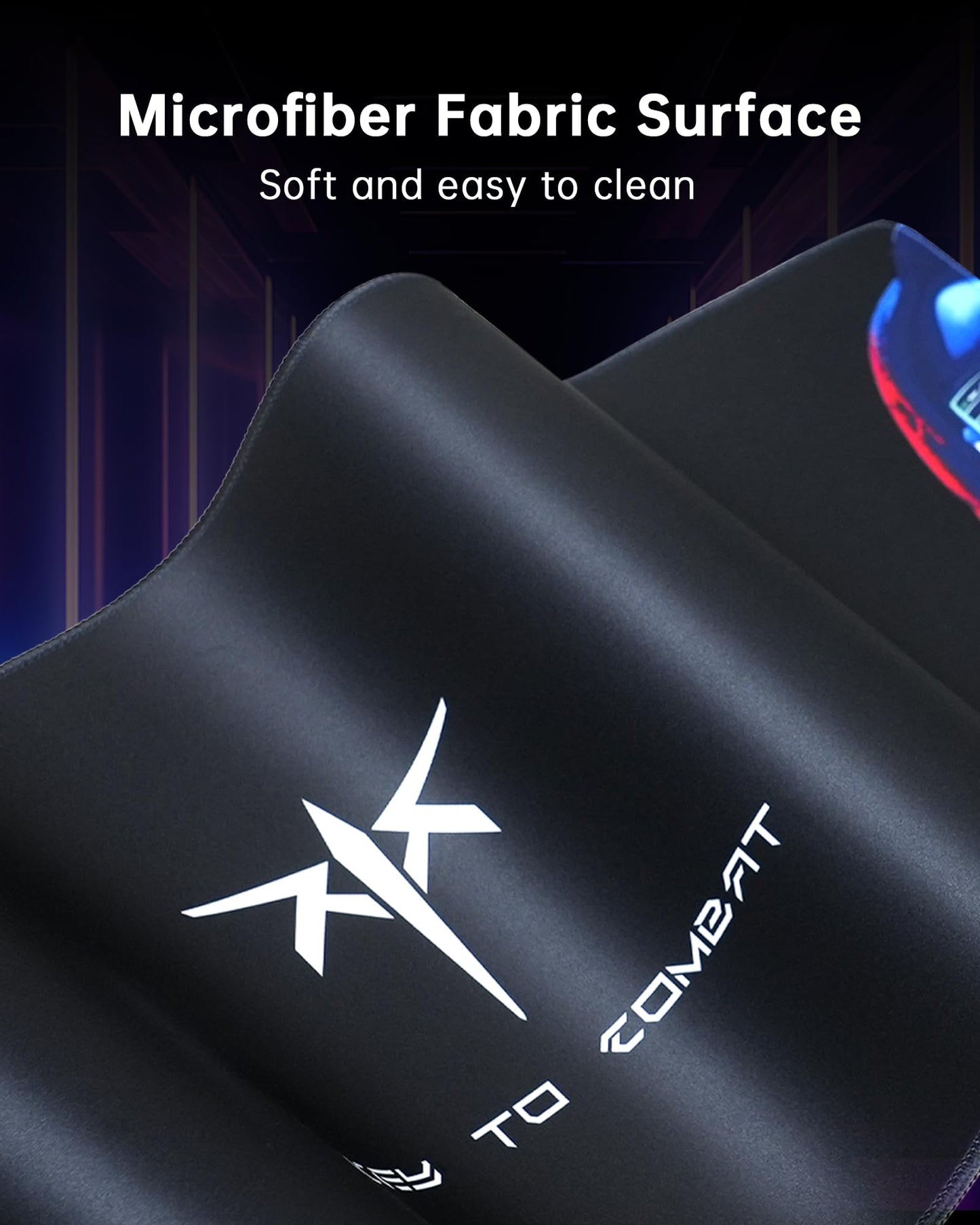 KTC Large Mouse Pad Gaming, Mouse Mat with Microfiber Fabric Surface, Extended Desk Mousepad with Stitched Edges, Non-Slip Rubber Base, 27.5 x 11.8 in, Black, for Gamer Office Home