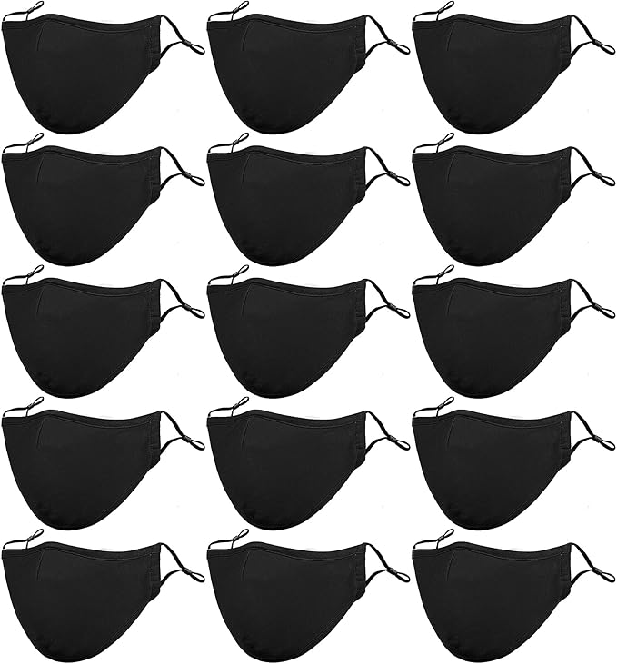 Black Reusable Breathable Cloth Face Protection，Adjustable Washable Male and Women Fashion Face Protection Cover