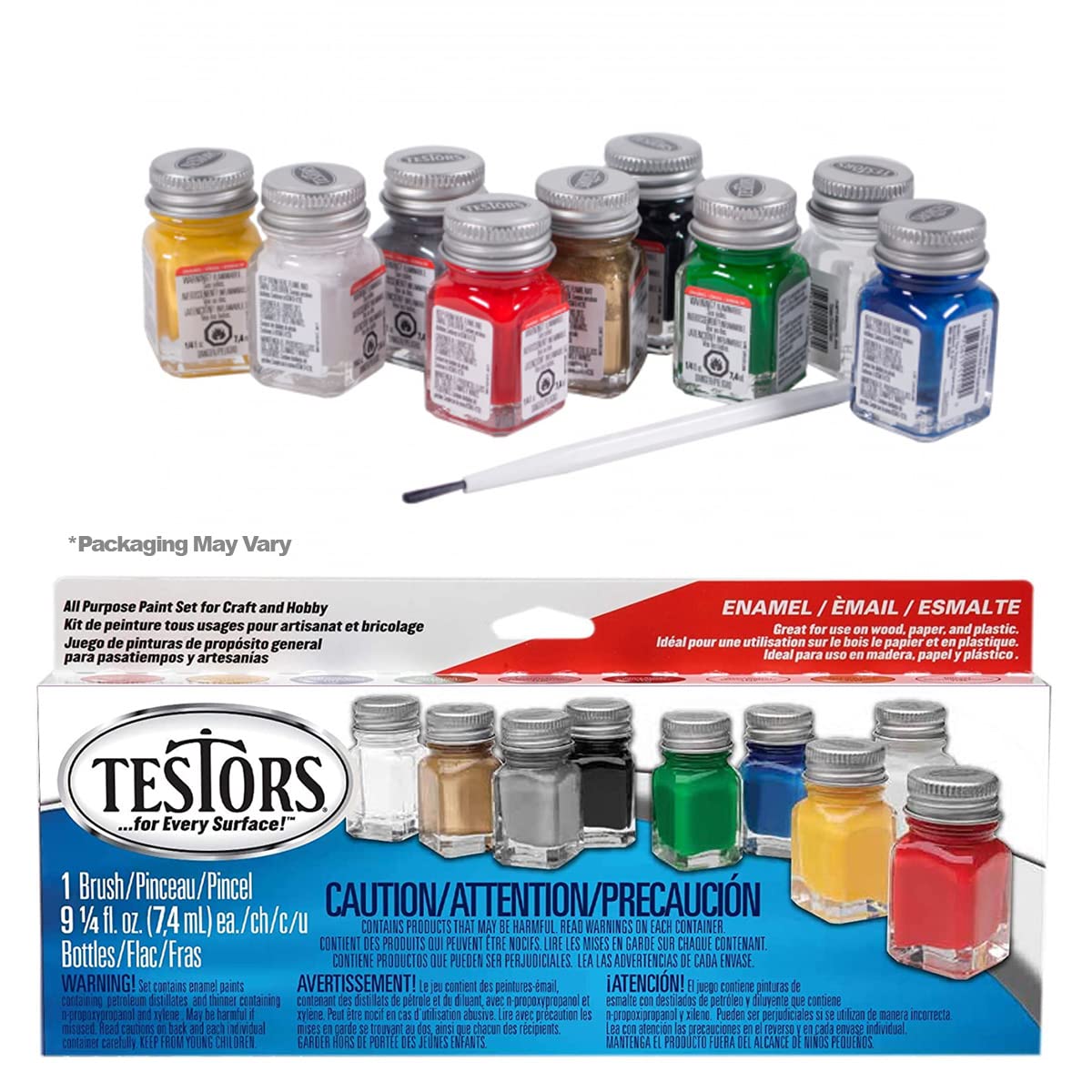 Testors Model Paint and Pixiss Model Accessory Kit - 10 Rich Enamel Paints - Fast Drying - Adheres to Plastic, Paper, Metal - Includes Essential Tools for Gundam, Model Cars, DnD Miniatures