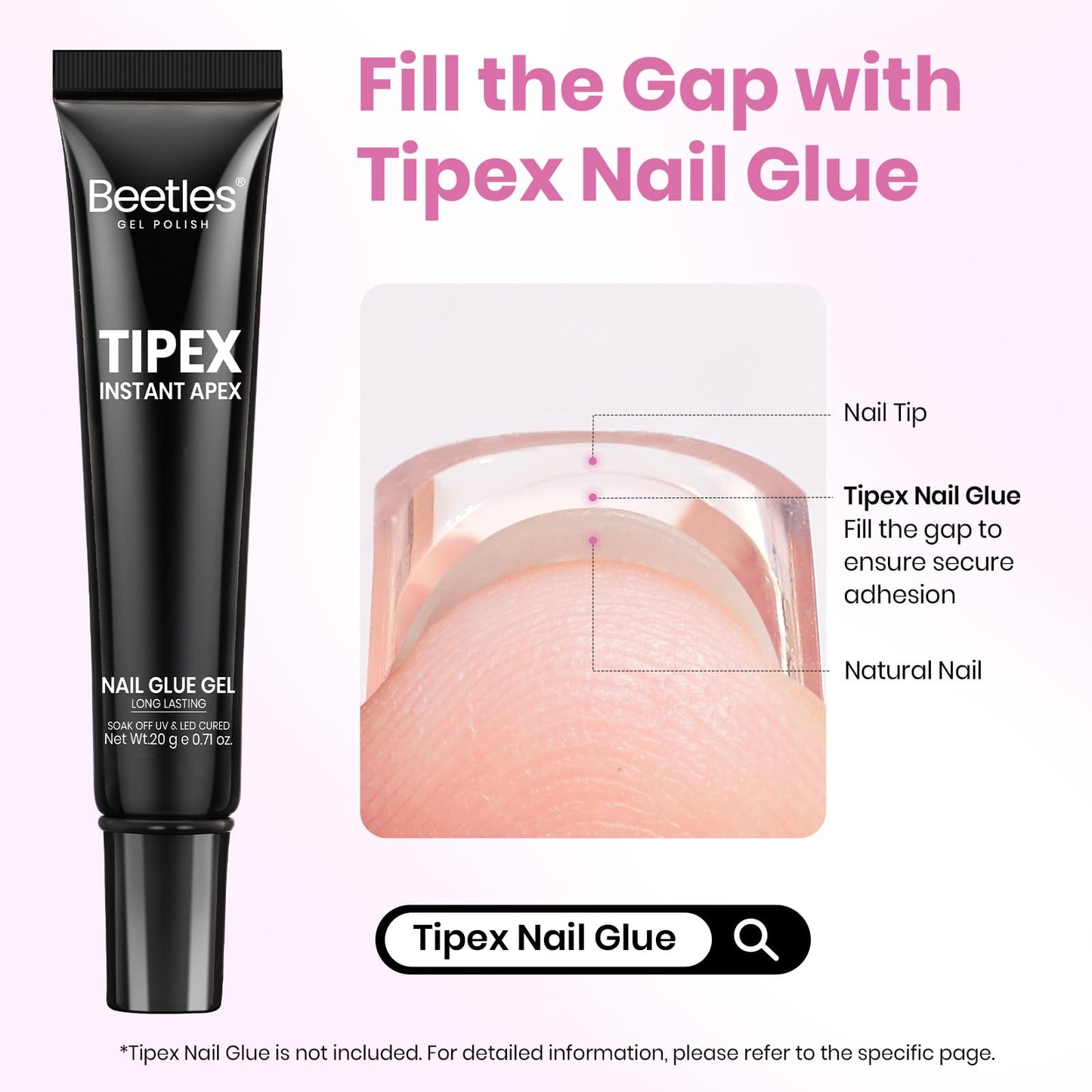 Beetles Tipex Lite Pre-Built Instant Apex Gel Nail Tips, Coffin Long, 256pcs Value Pack, 16 Sizes, Flat-Nail Friendly Acrylic Tips for Natural Nail Beds, Easy for Beginner DIY