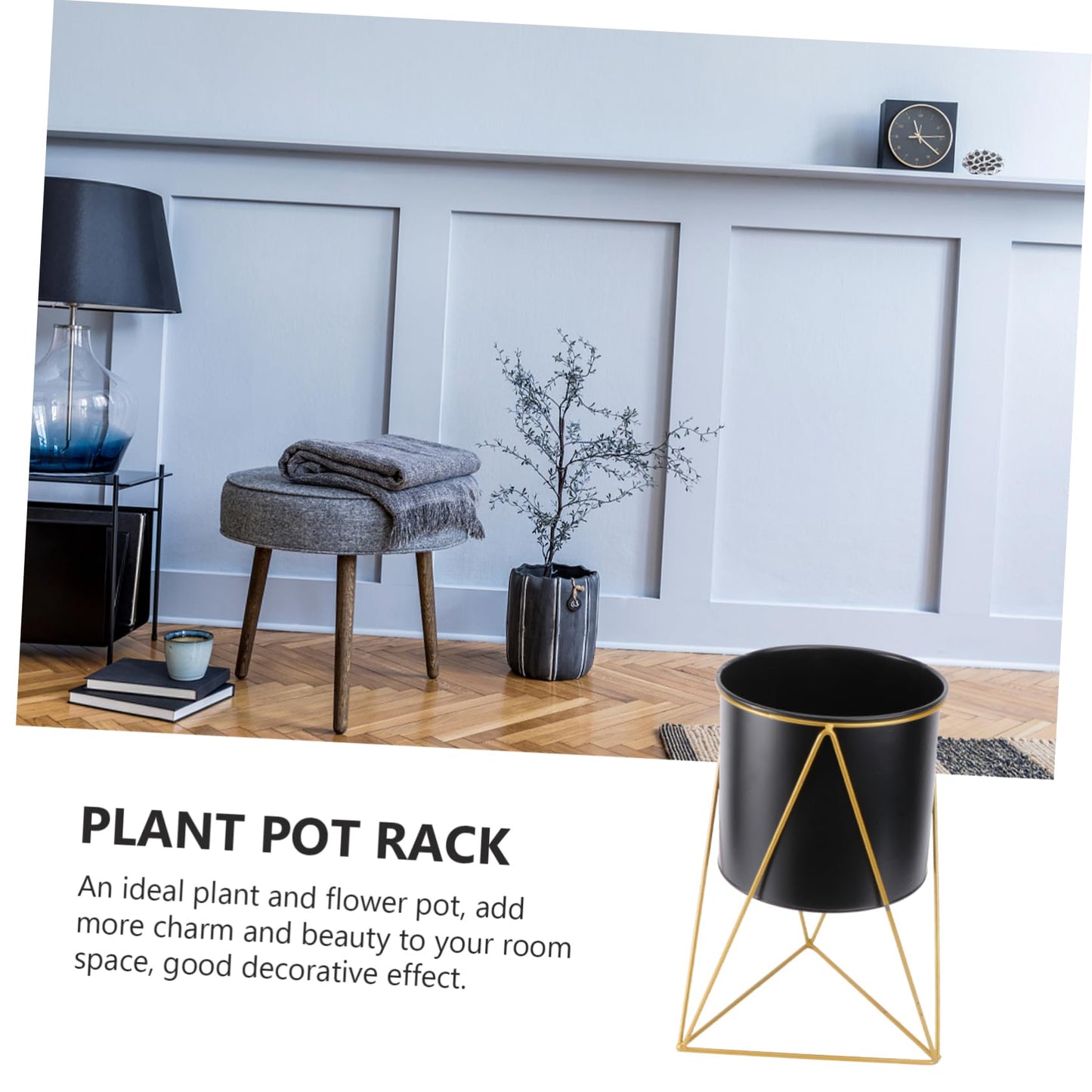 Sosoport Elegant Iron Art Flowerpot Stand Rustic Vintage Style Plant Pot Rack Succulent Bonsai Displays