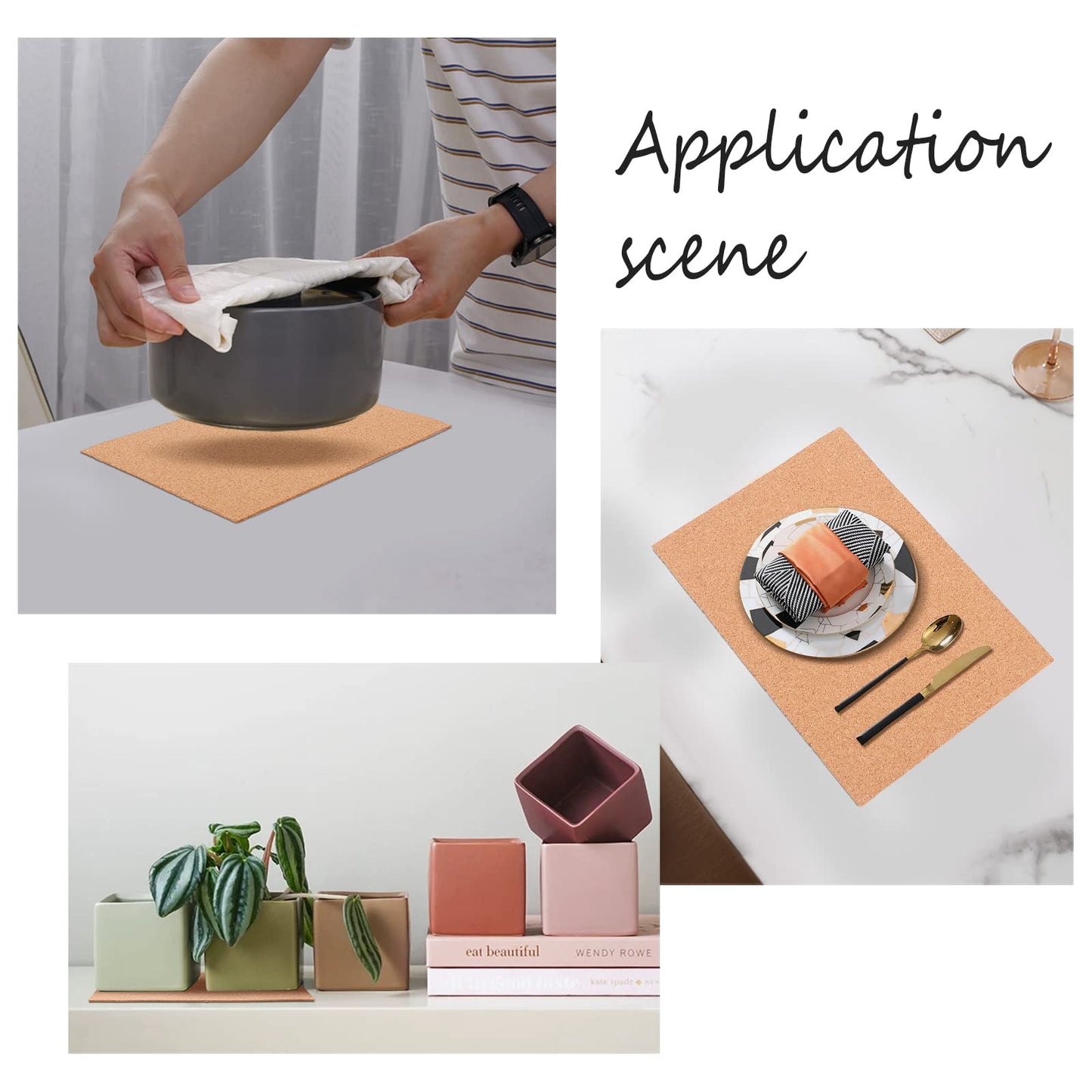 BENECREAT 10-Pack A4 Cork Sheets (2mm Thick) - Rectangle DIY Tiles for Coasters, Wall Art, Bulletin Boards (11.6x8.2)