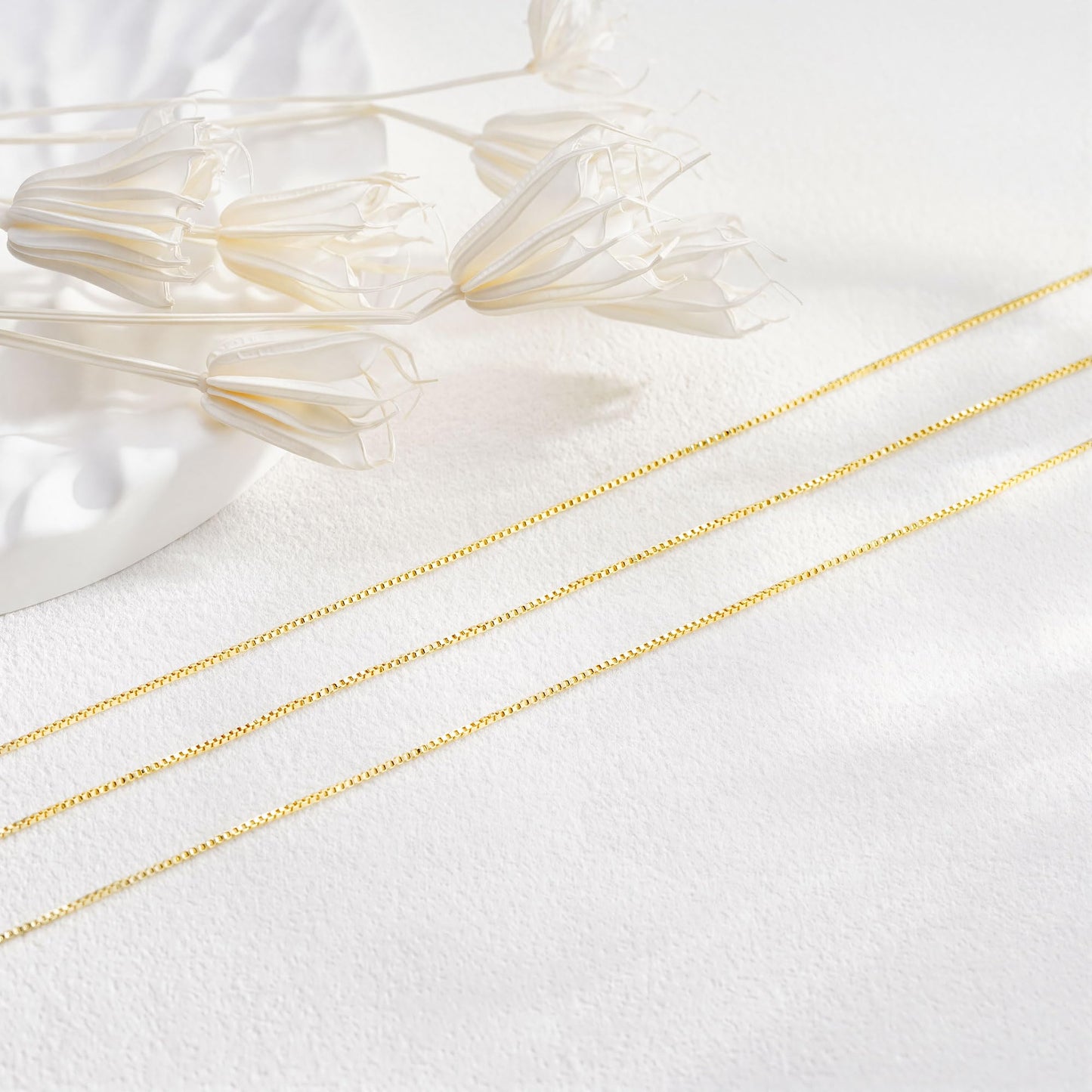 Yoosteel Layered 14k Gold Plated Necklace for Women,Dainty Thin Box Chain Choker Necklaces Set Stack Trendy Jewelry Gifts for Women