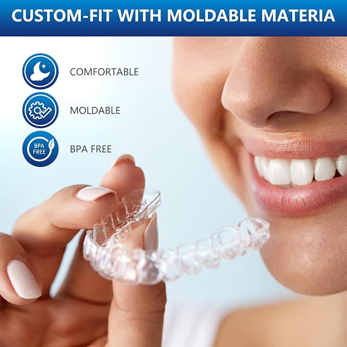 Mouth Night Guards for Teeth Grinding, Mouthguards for Grinding of Teeth, Mouth Guard for Clenching Teeth at Night with 12 Cleaning Tablets