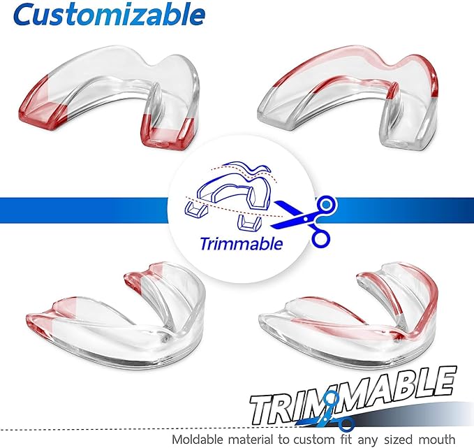 Moldable Mouth Guard for Teeth Grinding, Customizable Boil-and-Bite Mouthguard for Clenching, Dental Protection for Adults, Teens and Kids