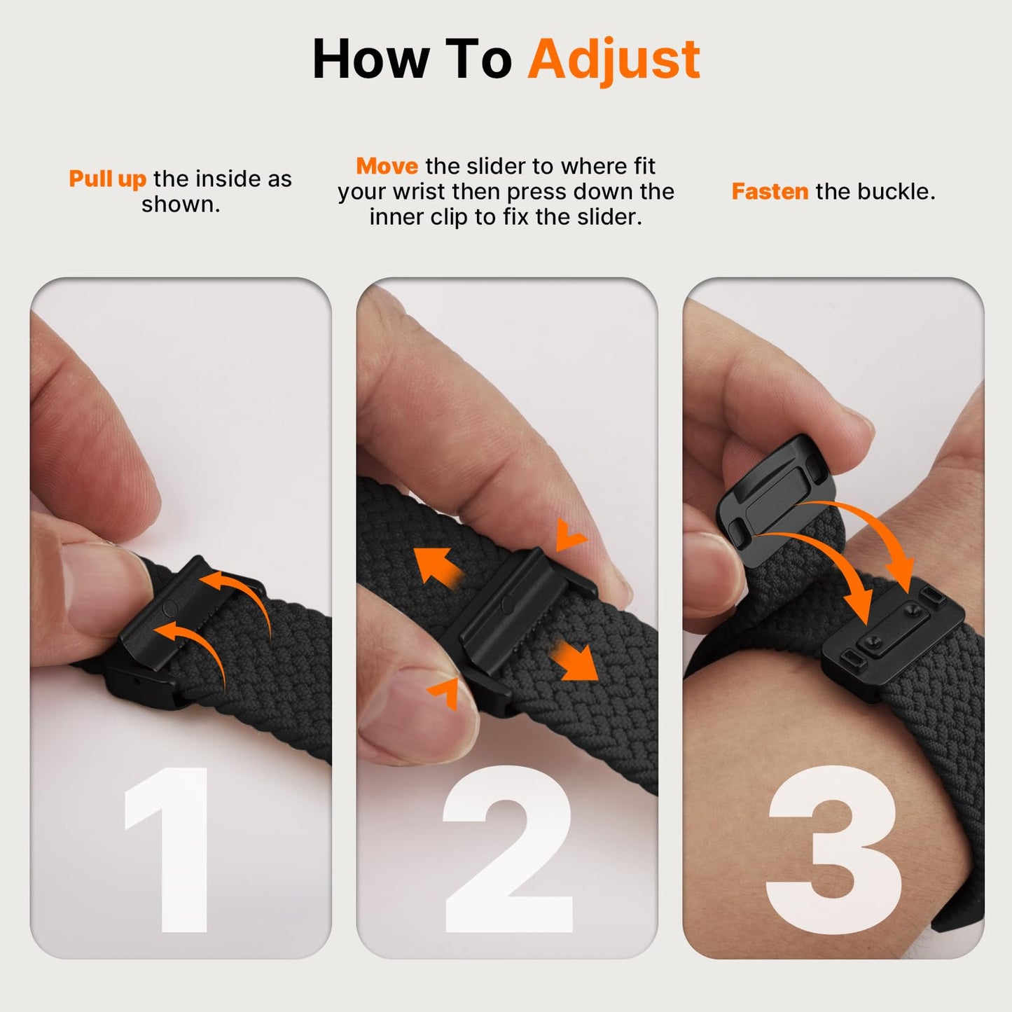 Fullmosa Magnetic Braided Watch Bands - 18mm 20mm 22mm Quick Release Watch Strap, Stretchy Nylon Solo Loop Compatible with Garmin Samsung Galaxy Amazfit for Men Women(20mm, Denim+Black)