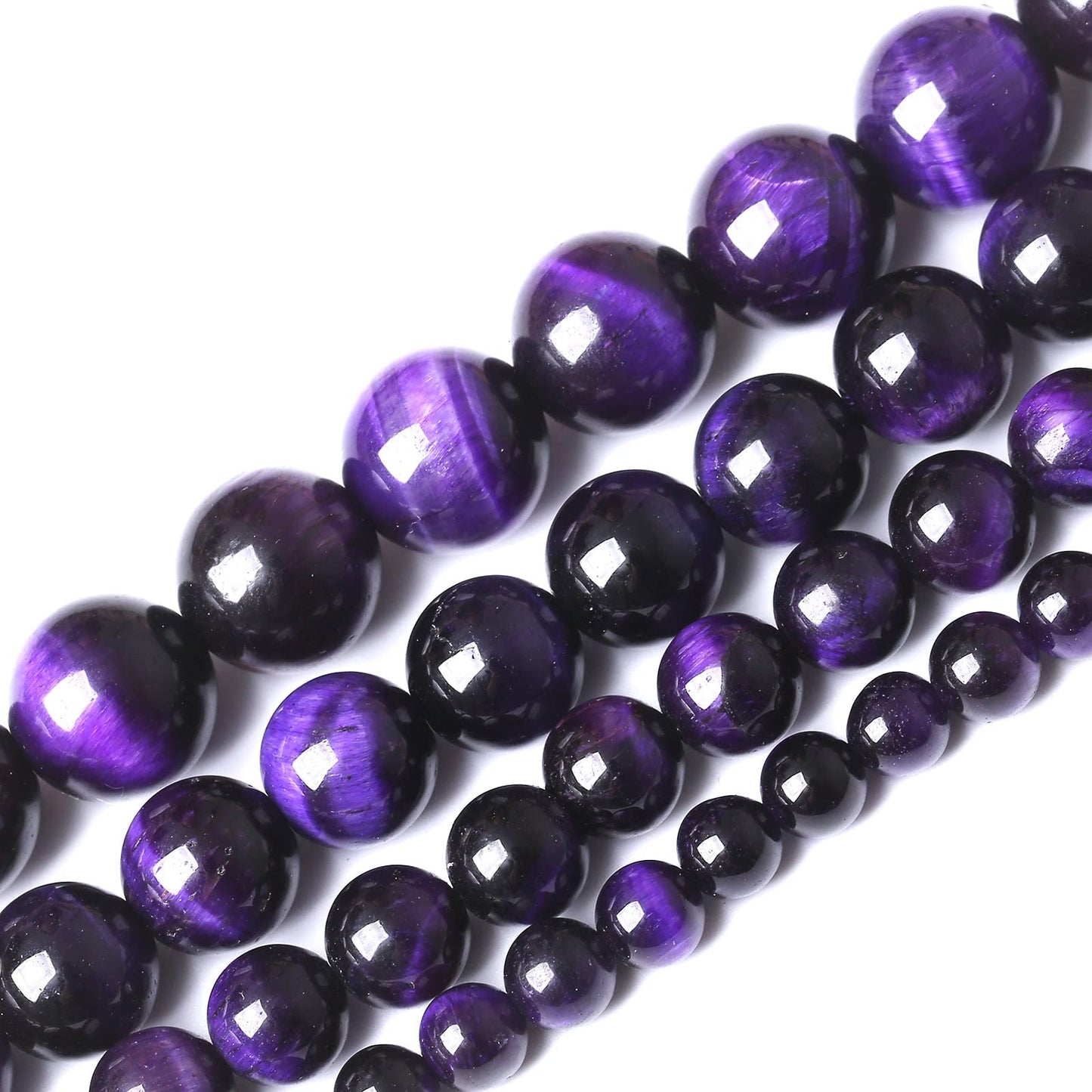 36PCS 10MM AAA Purple Tiger Eye Stone Beads Natural Gemstone Bead Crystal Healing Energy Jewelry Making DIY 15 inches
