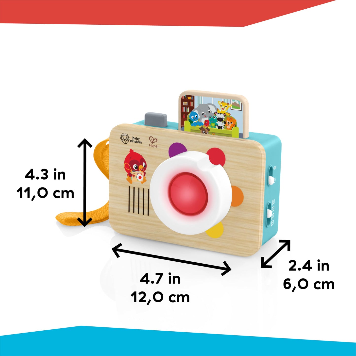 Baby Einstein + Hape Learning Lens Toy Camera for Pretend Play, Ages 6 Months and Up