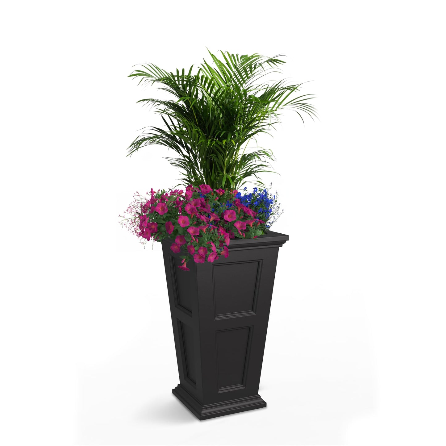 Mayne Fairfield 28-Inch Tall Planter – Self-Watering, Weather-Resistant Planter for Flowers – Durable Outdoor Design for Patio, Porch, or Entryway