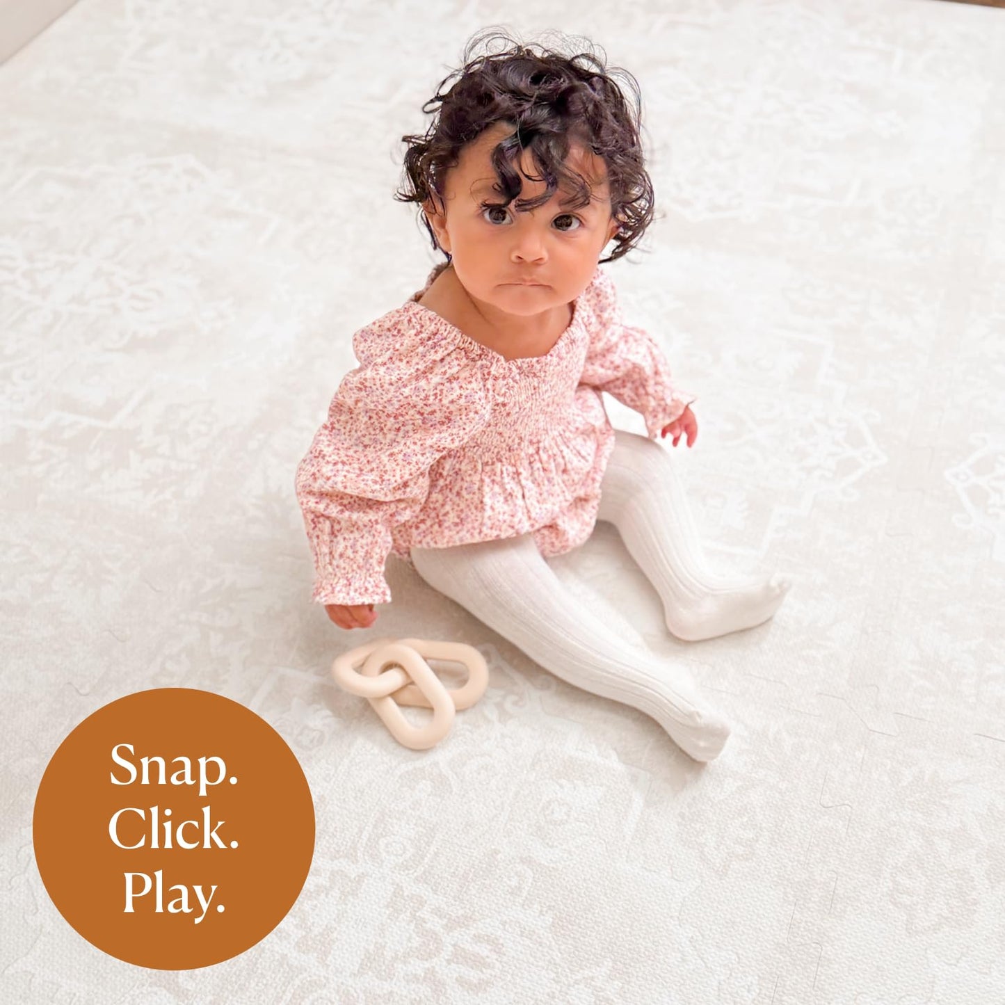 Toddlekind Playmat - Premium Foam Playmat 4 x 6 feet 6 Tile Extra Thick Foam Floor Puzzle Mat for Babies/Toddlers Stylish Non-Toxic Odorless. Perfect for Tummy Time Crawling and Play. 0m+ (off white)