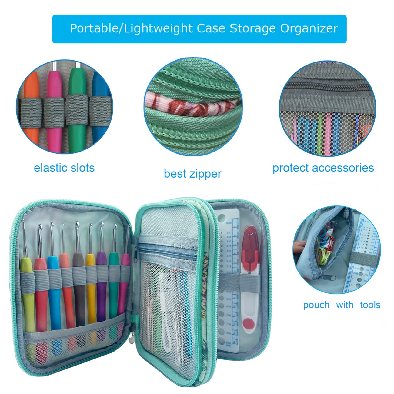 Weabetfu 102pcs Crochet Hooks Set Crochet Hook Kit with Case Ergonomic Crochet Needles for Arthritic Hands and Crochet Accessories Complete Crochet Set for Beginners & Experieced Crochet Lovers