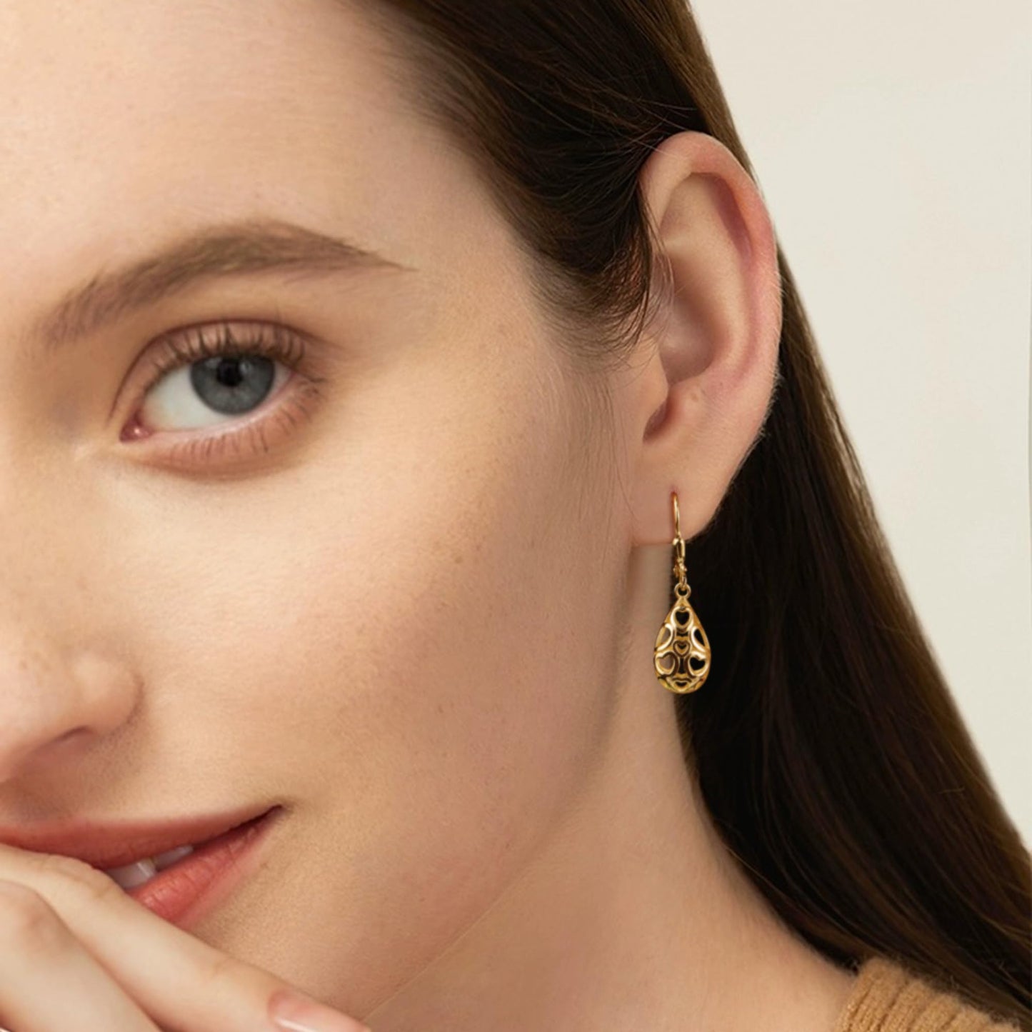 14K Gold Teardrop Dangle Earrings for Women Sterling Silver Tear drop Leverback Earrings Hypoallergenic Sterling Silver Filigree Earing