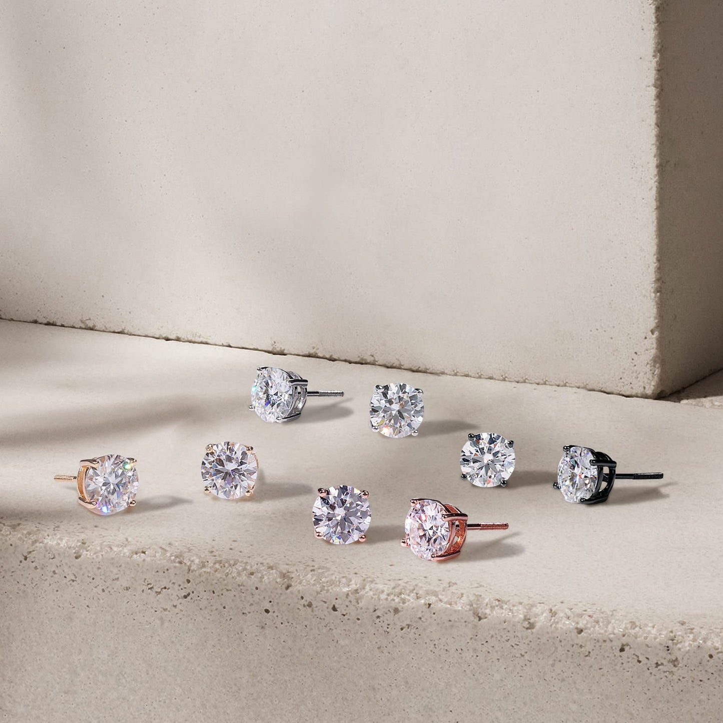 SMILEST Moissanite Earrings for Women Men, 1 ct Lab Grown Studs Sterling Silver Screw Back Moissanite Earrings for Women Men Stud Earring Birthday