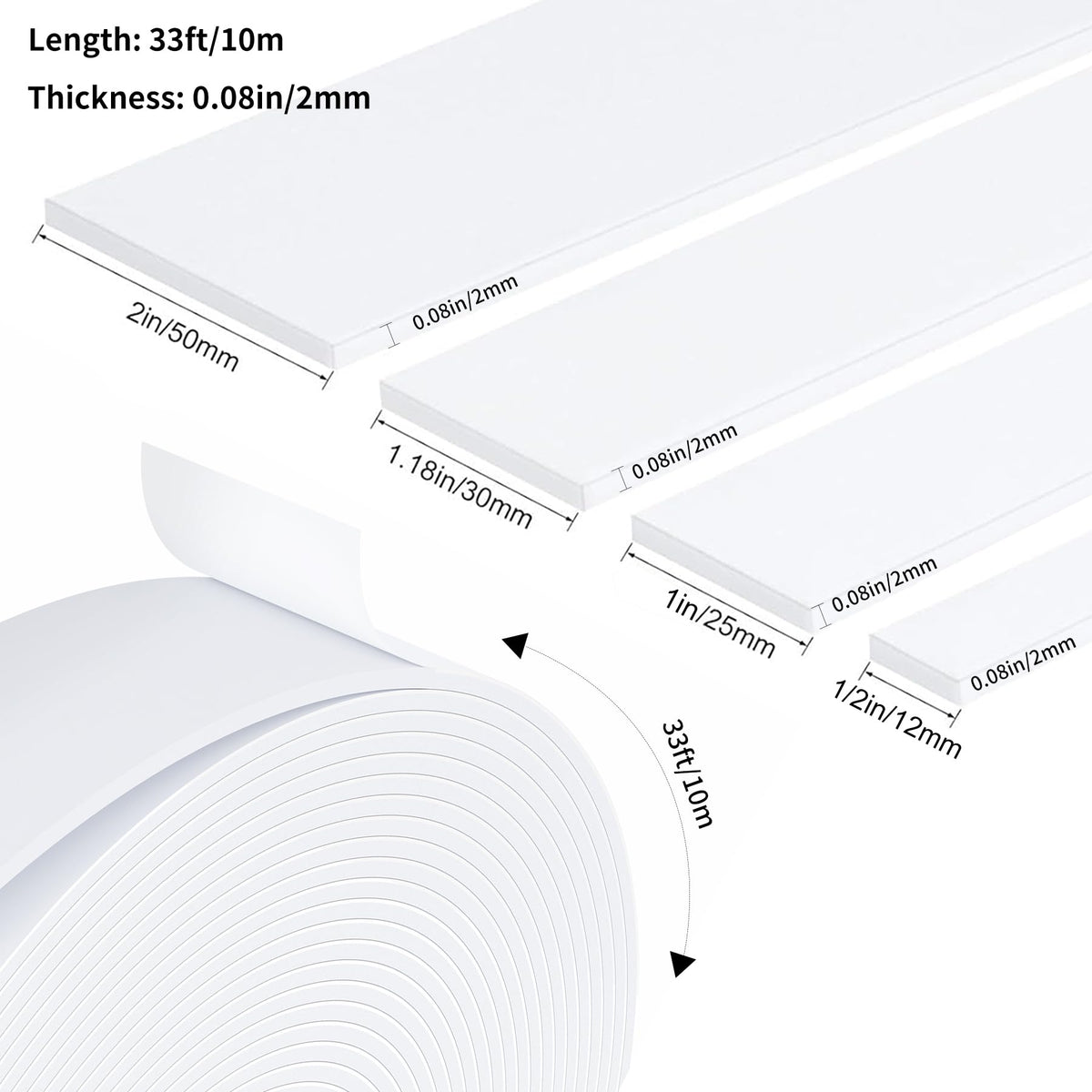 White Foam Weather Stripping Door Seal