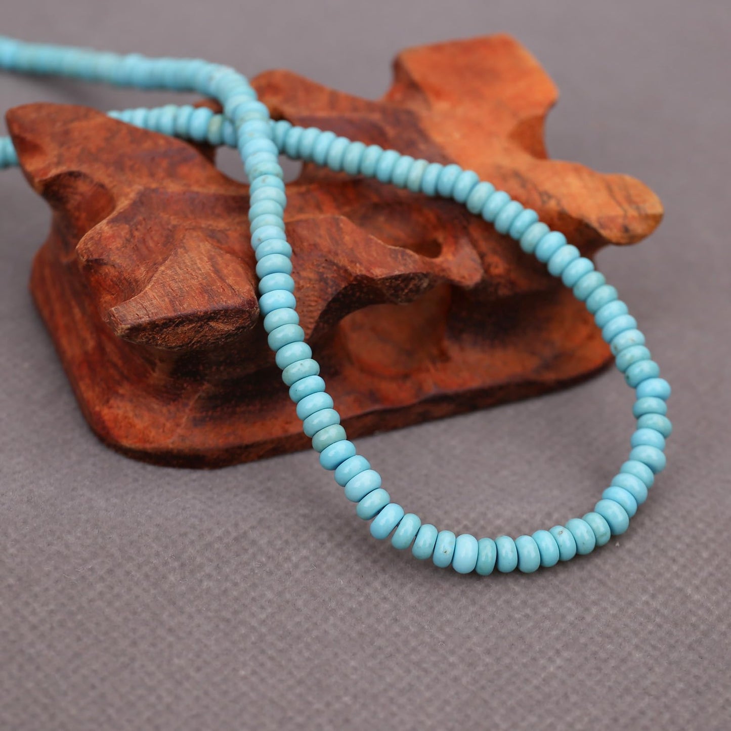 BONNY BOXX 1 Strand (150PCs) Natural 2 * 4mm Blue Turquoise Rondelle Beads, Natural Abacus Disk Stone Beads Loose Spacer Gemstone for DIY Bracelet Necklace Jewelry Making