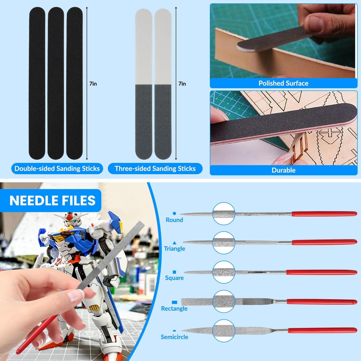 Gundam Tool Kit, 82 Pcs Professional Model Tool Kit for Gundam, Modeling Tools for Plastic Models, Model Car Kit for Adults, Model Building Tools Hobby Tools Craft Set for Repairing and Fixing