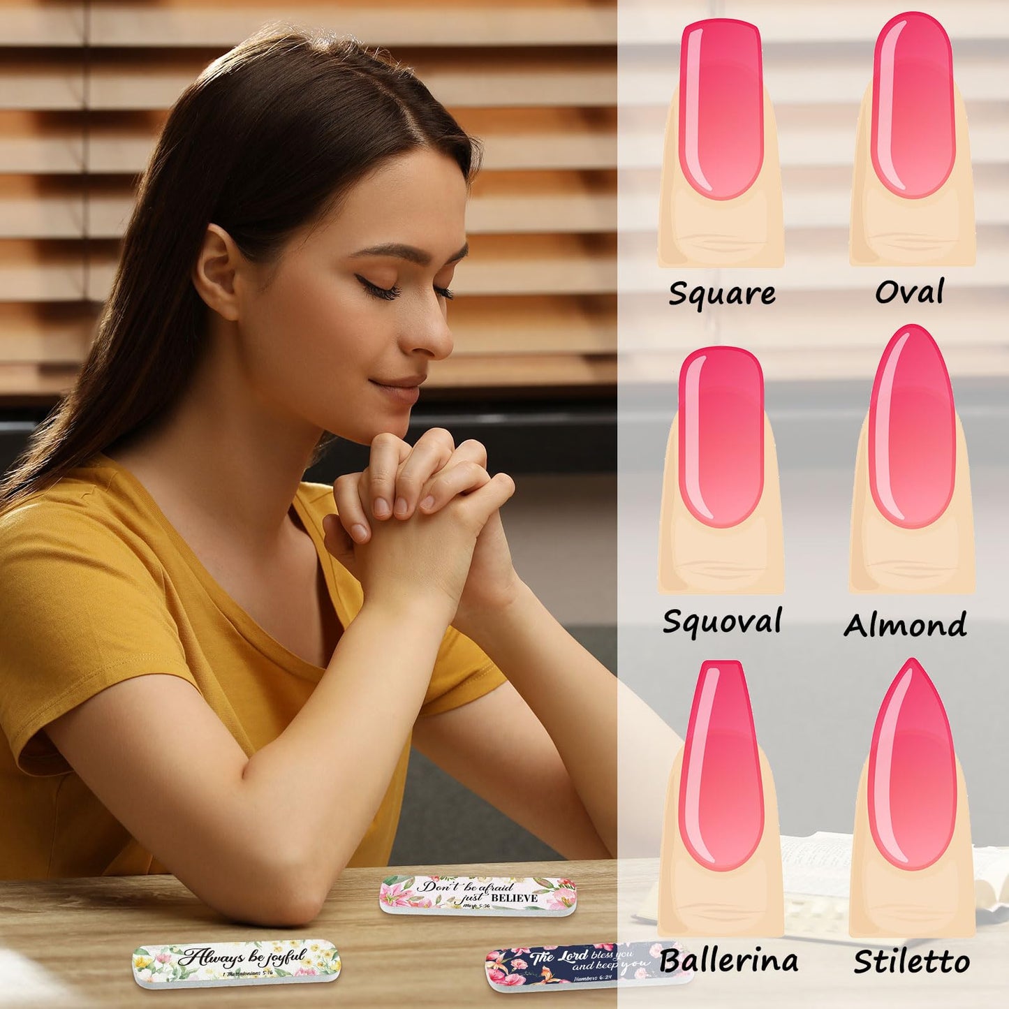 Lanties 200 Pcs Christian Bible Verse Nail Files Gift for Women Religious Scripture Nail Emery Boards Colorful Floral Buffering Files Scripture Manicure Tools Easter VBS Gift(Flower)