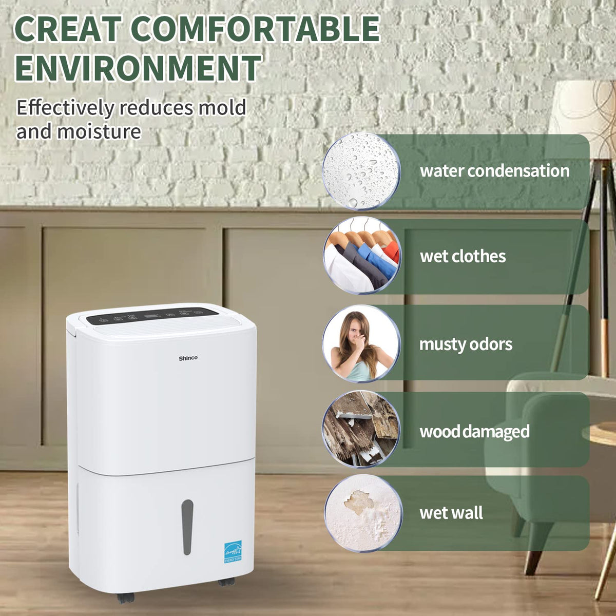 7 000 Sq.Ft Energy Star Dehumidifier with Pump and WIFI