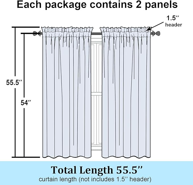 Simplebrand Rod Pocket Top Solid Voile Sheer Curtains for Bedroom, 54 Inch Length Drapes Set of 2, Lightweight and Light Filtering Elegant Red Curtains Panels Window Treatment, 42W×54L, Burgundy