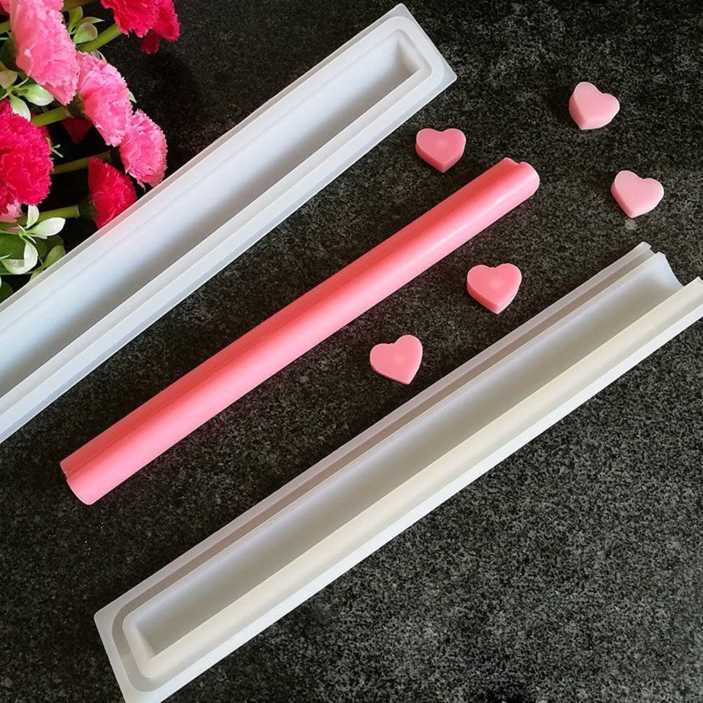 Joayuezo Silicone Soap Mold Long Tube Column Mould DIY Dessert Soap Candle Clay Craft Making Molds Pipe Tube Handmade Cake Mousse Baking Tool (Love)