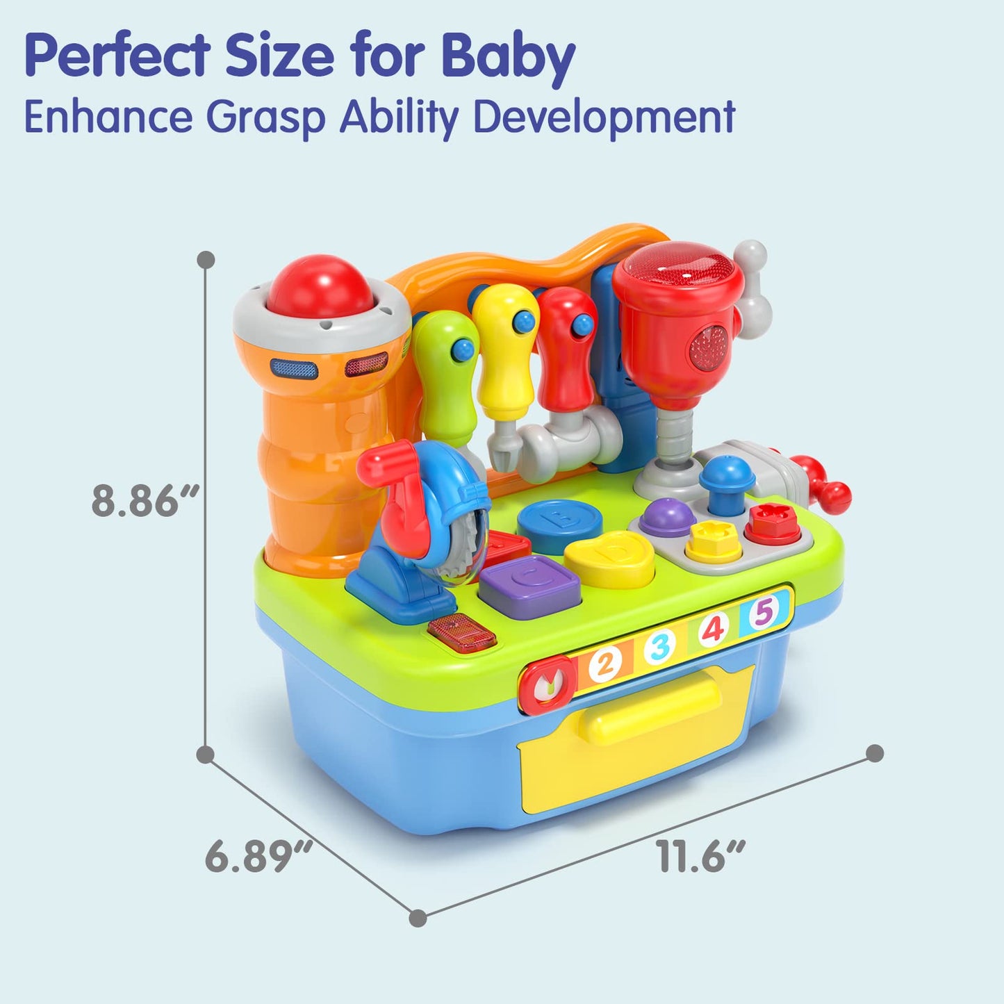 SunnyPal Toys for 1 Year Old Boy Birthday Gift, 9 in 1 Multifunction Music Workbench Learning Toy for Toddlers 1-3, Baby Toys 12-18 Months with Early Educational Sound Shape, Easter Basket Stuffers